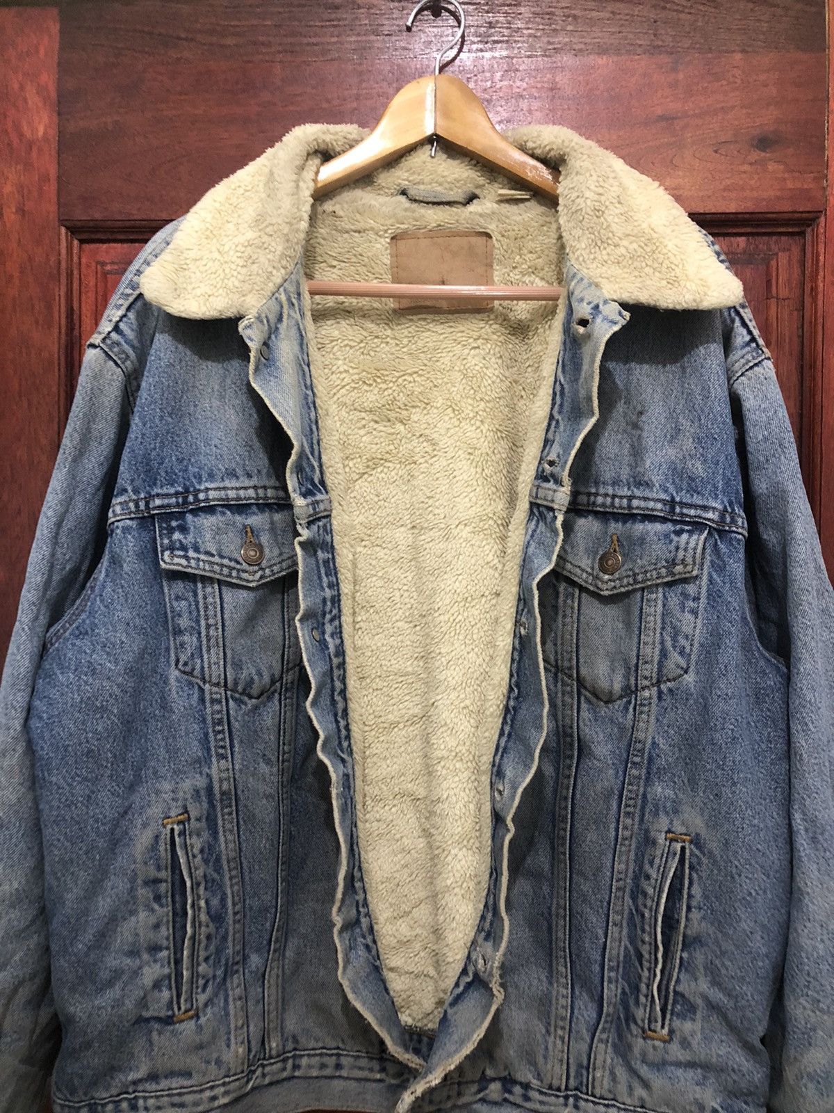Vintage ❗️Levi’s Relaxed Trucker Distressed Jacket Sherpa - 4