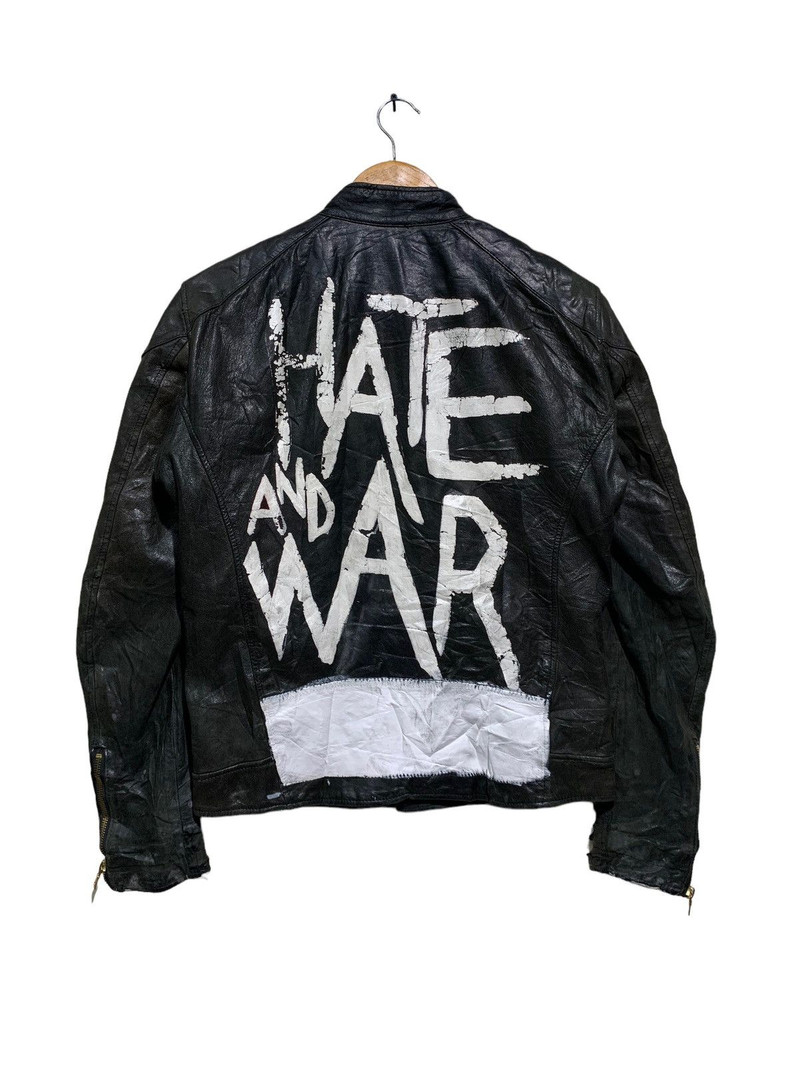 🔥HYSTERIC GLAMOUR HATE N WAR LEATHER JACKETS - 1