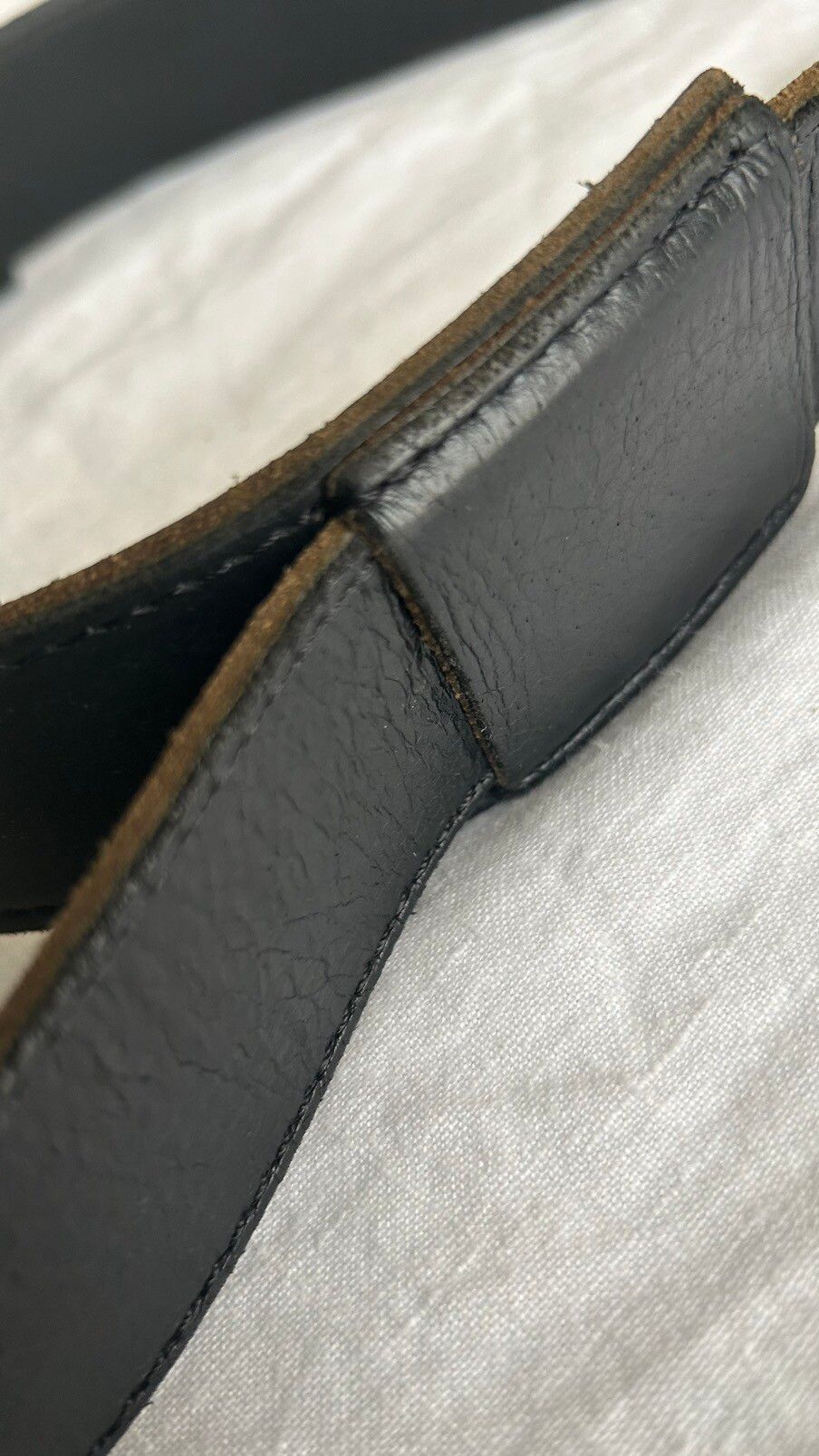 matte black . margiela . leather belt - 15