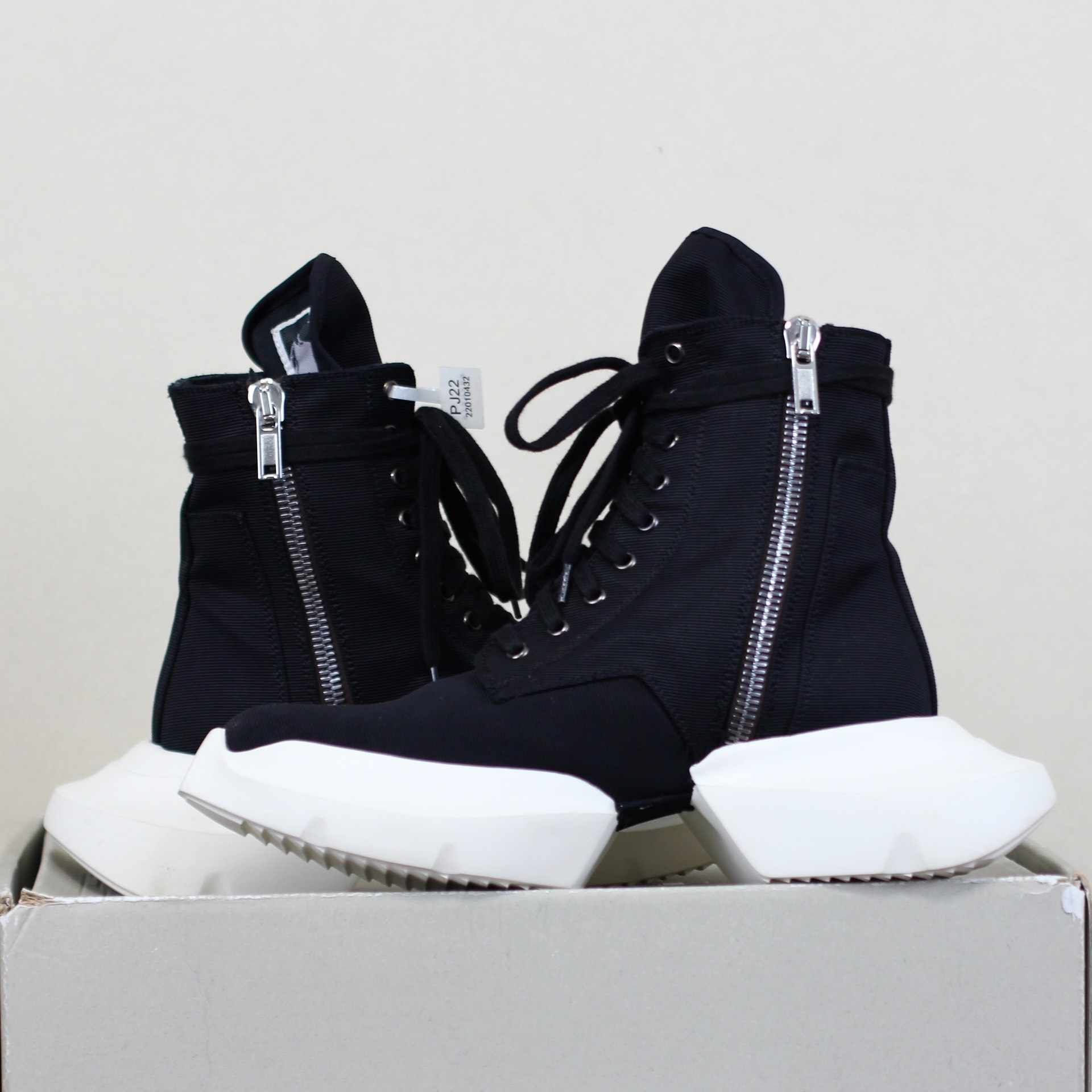 Rick Owens Drkshdw Army Split Black And Milk Ankle Boots - 1