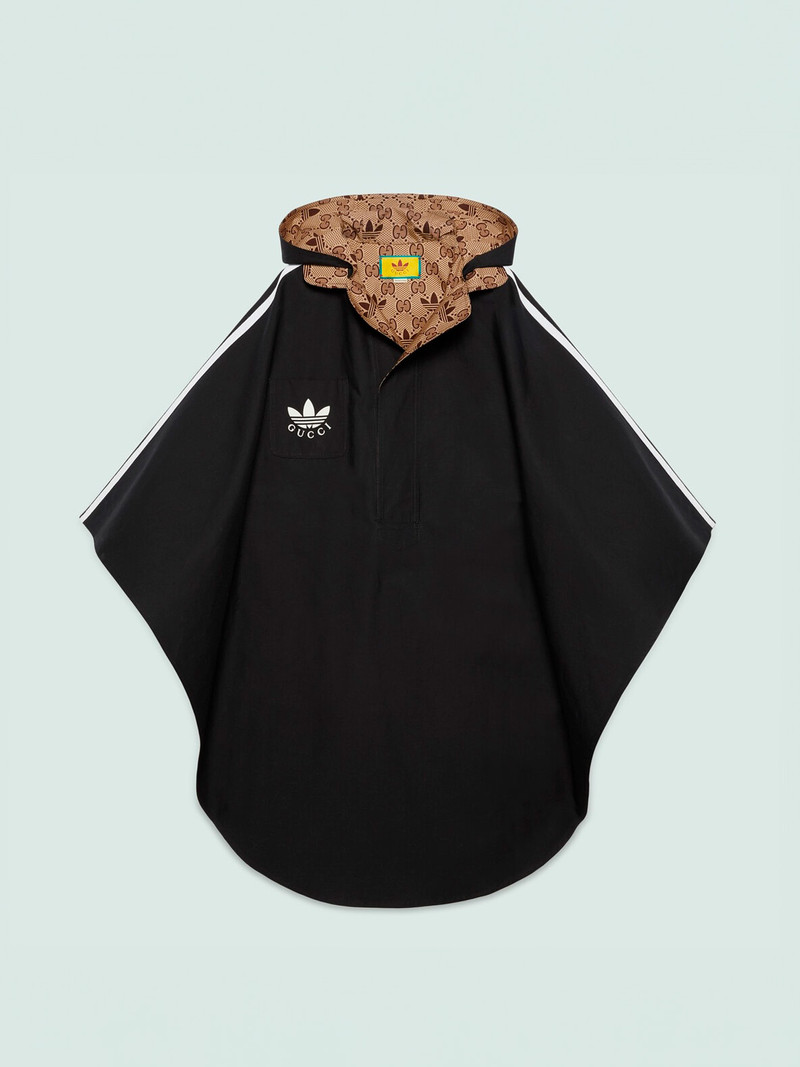 adidas×GUCCIコラボ ポンチョ 黒 adidas GUCCI x adidas Reversible Cape Coat Poncho 2023 Special