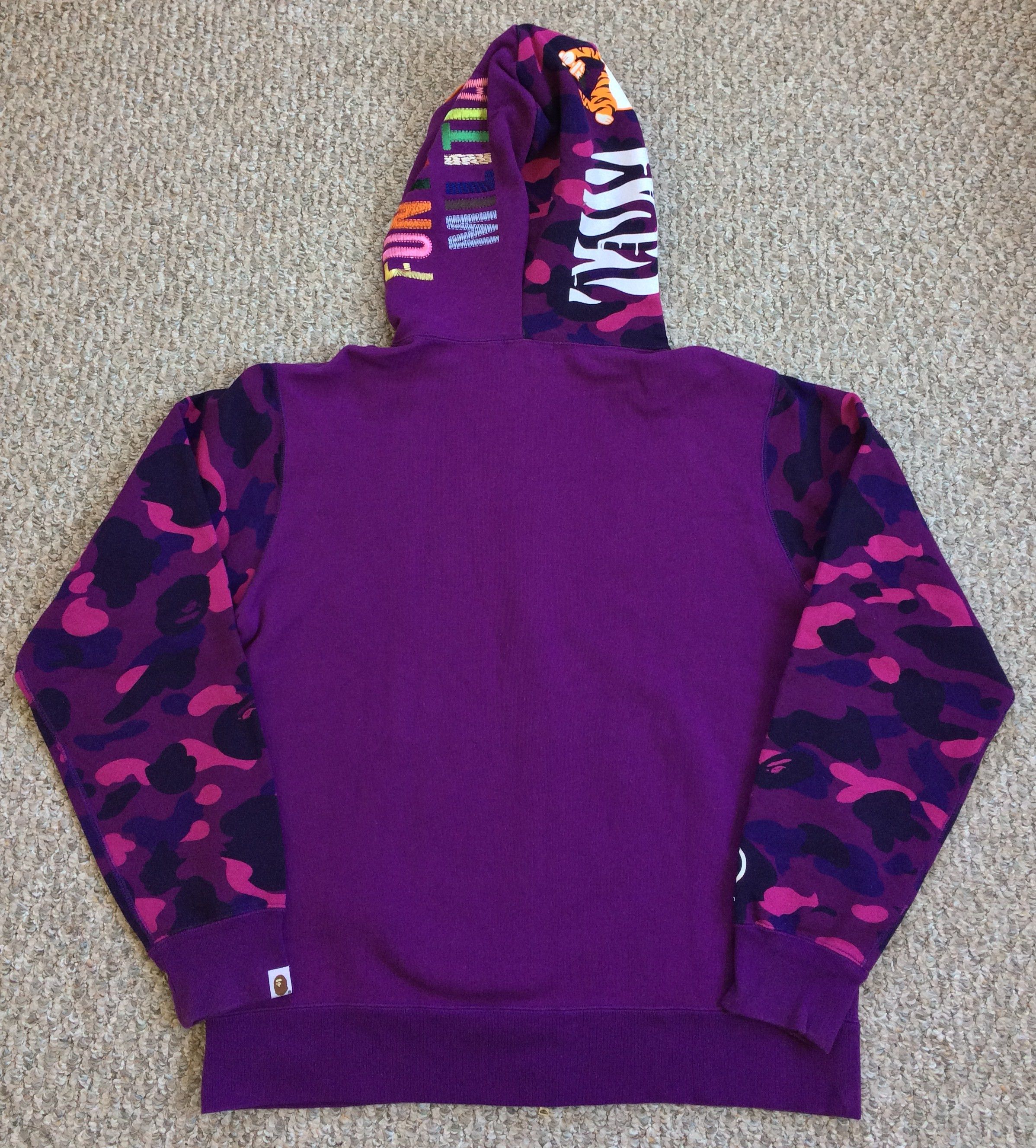 Bathing Ape Purple Camo Tiger Hoodie XXL - 2