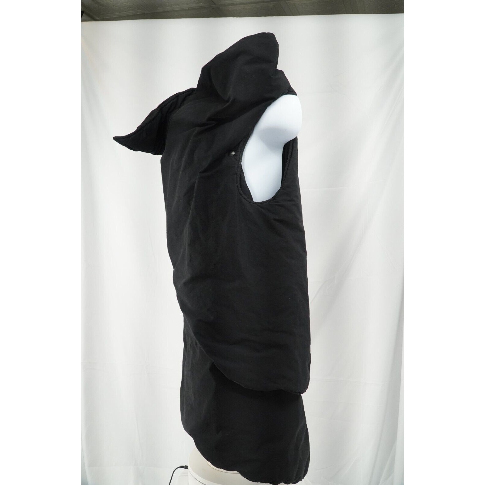 Sphinx Stole Jacket Black Wrap Asymmetric Runway-Esque - 7