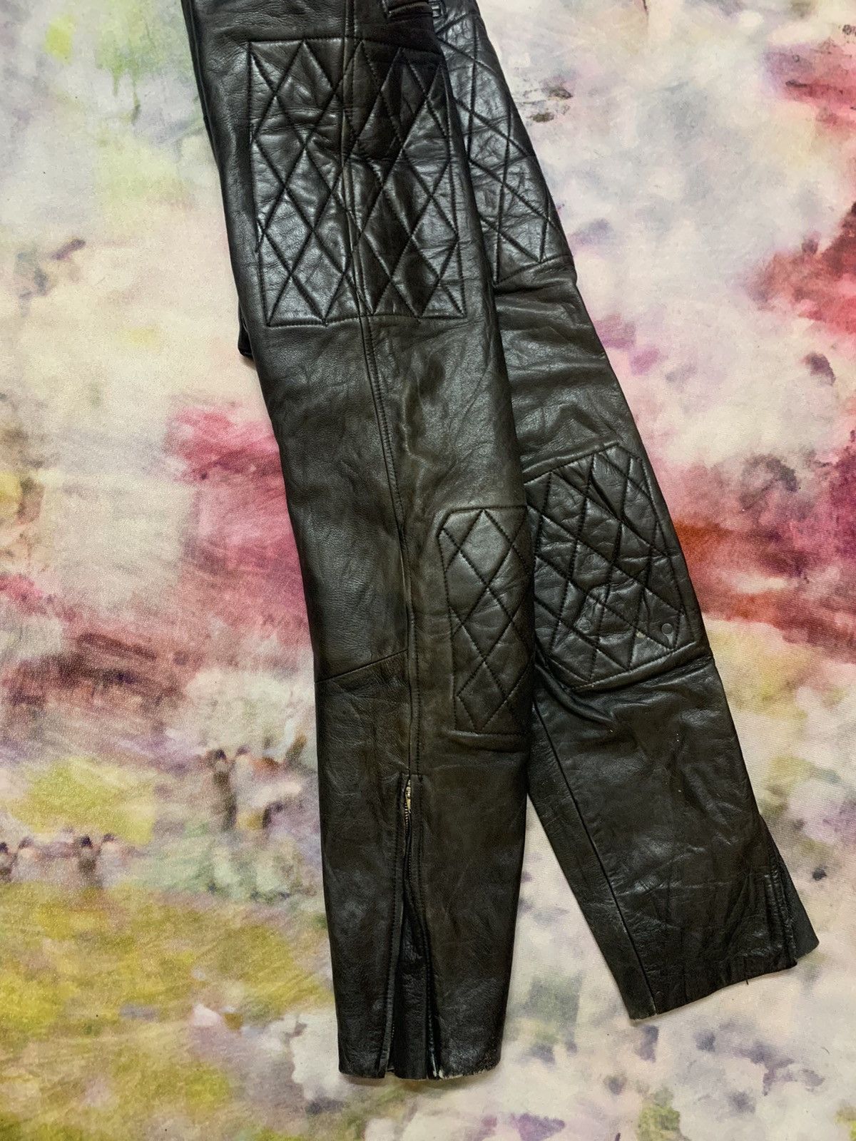 Vintage Leather Biker Padding Pants - 6