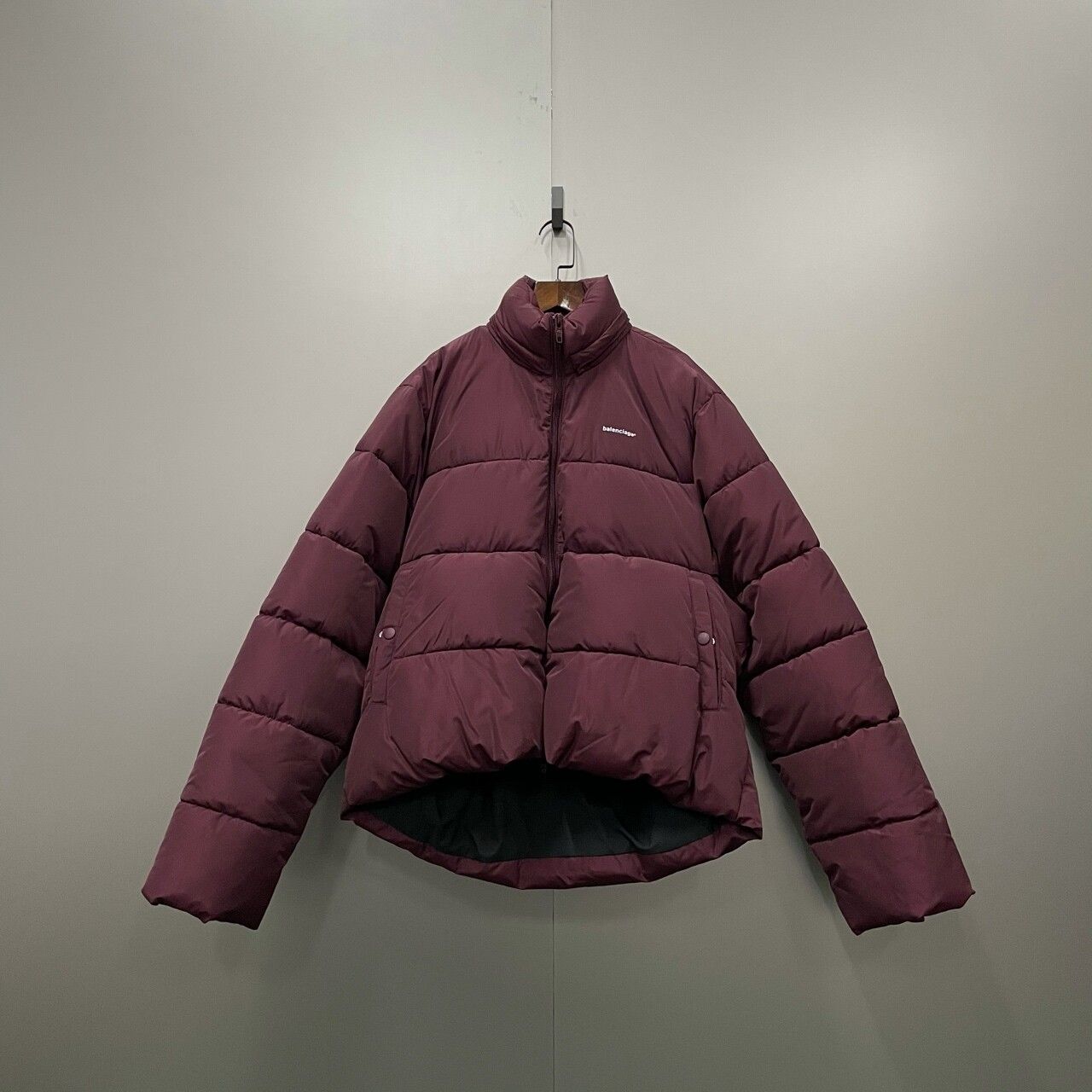 Balenciaga C Puffer Jacket in Burgandy - 1