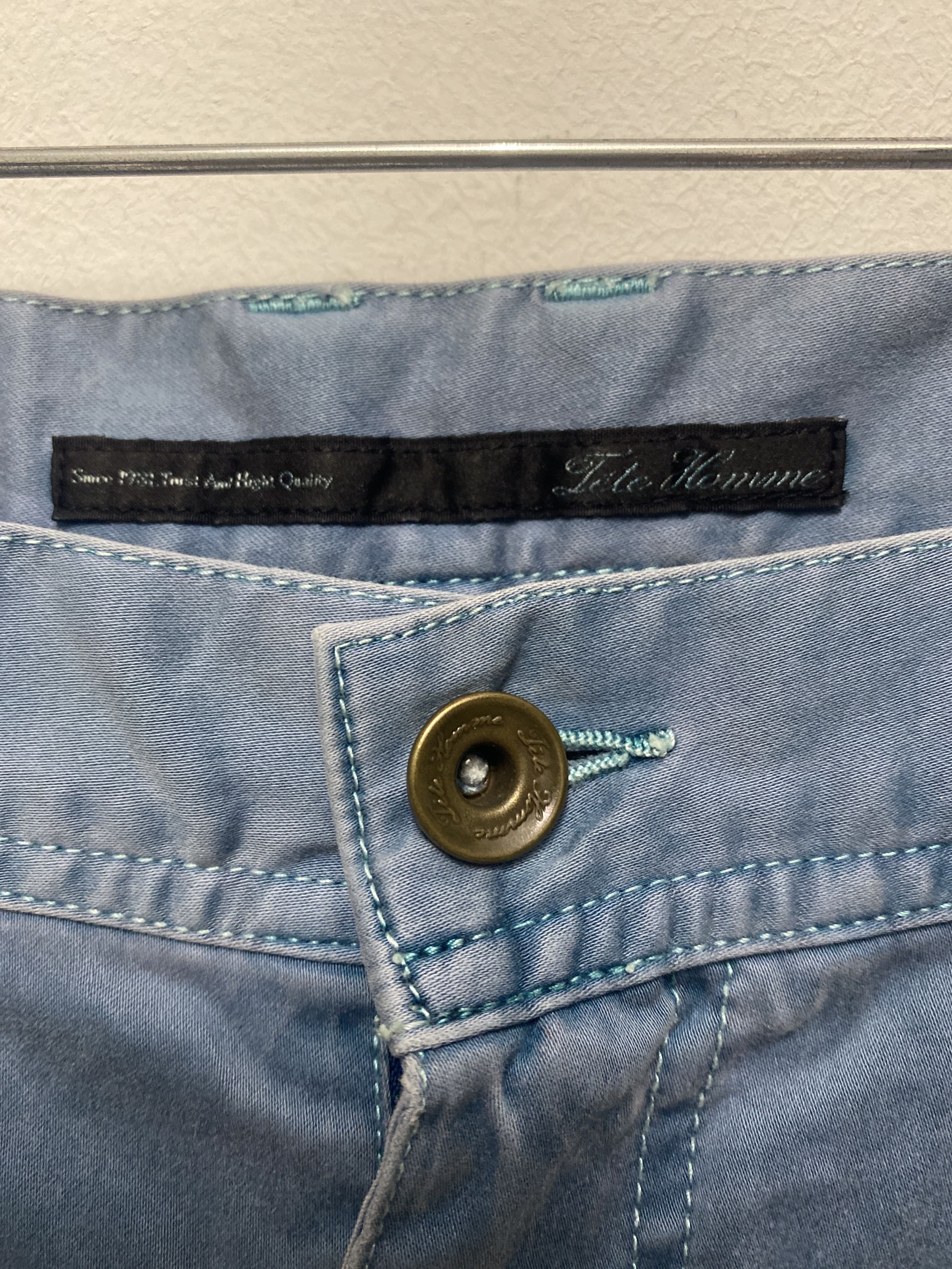 Tete Homme Light Blue Slim Fit Casual Pants with Zipper Detail - 2