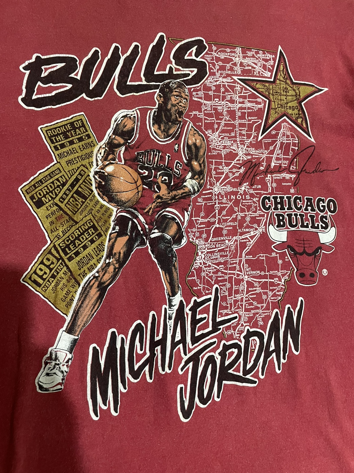 Vintage - Vintage Michael Jordan Dunking Chicago Bulls Tee - 6