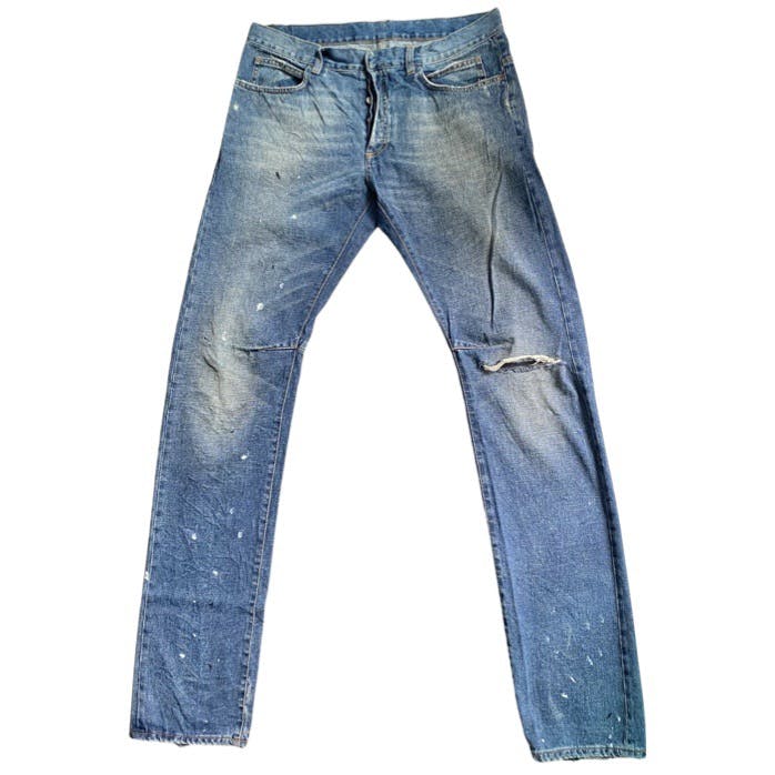 Balmain Slit Knee Painter Jeans - 1