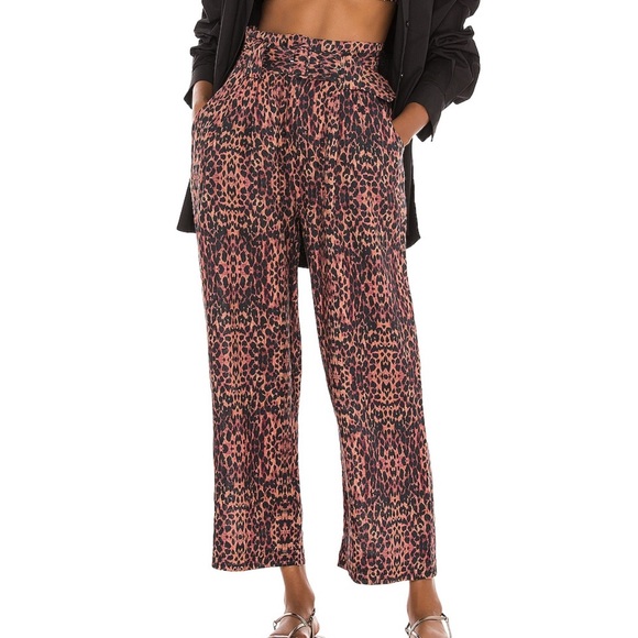 Solid & Striped The Talia Pant in Brown Leopard Print - 1