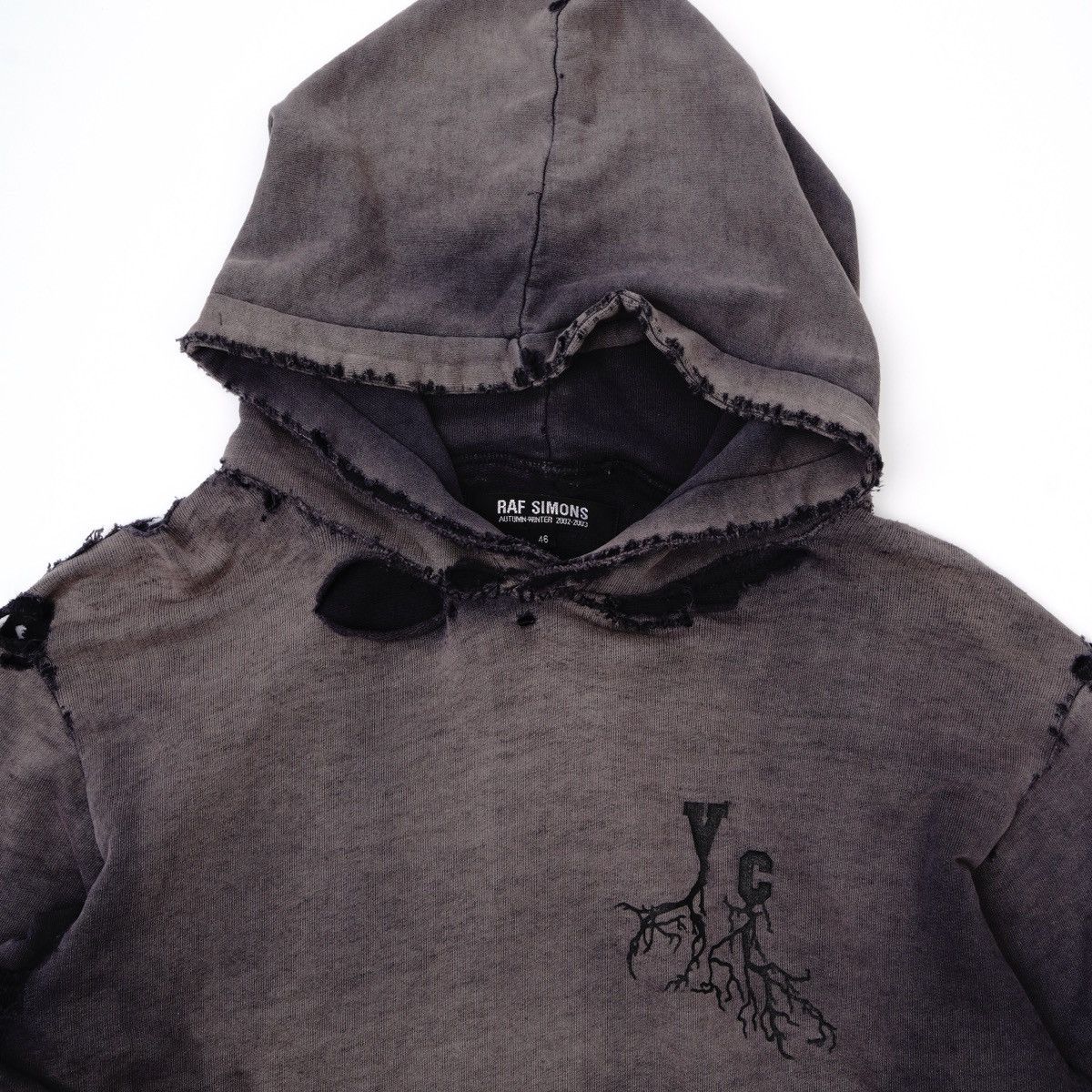 2002AW Virginia Creeper distressed hoodie - 4