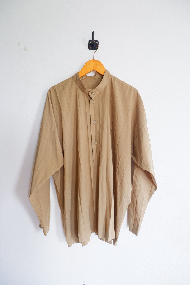 Homme Plisse Issey Miyake Edge Pleated Half Button Shirts - 1
