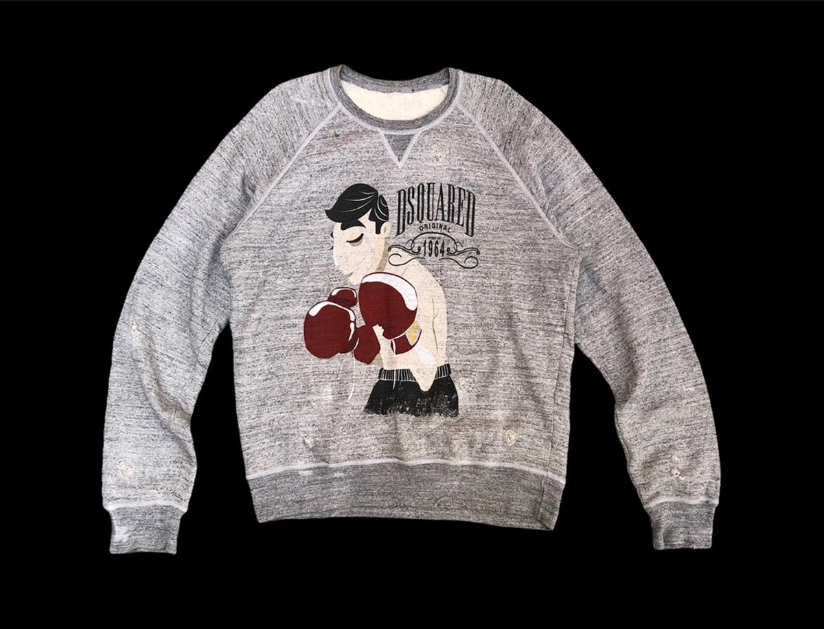 Dsquared2 1964 Boxer Print Distressed Style Sweatshirt - 1
