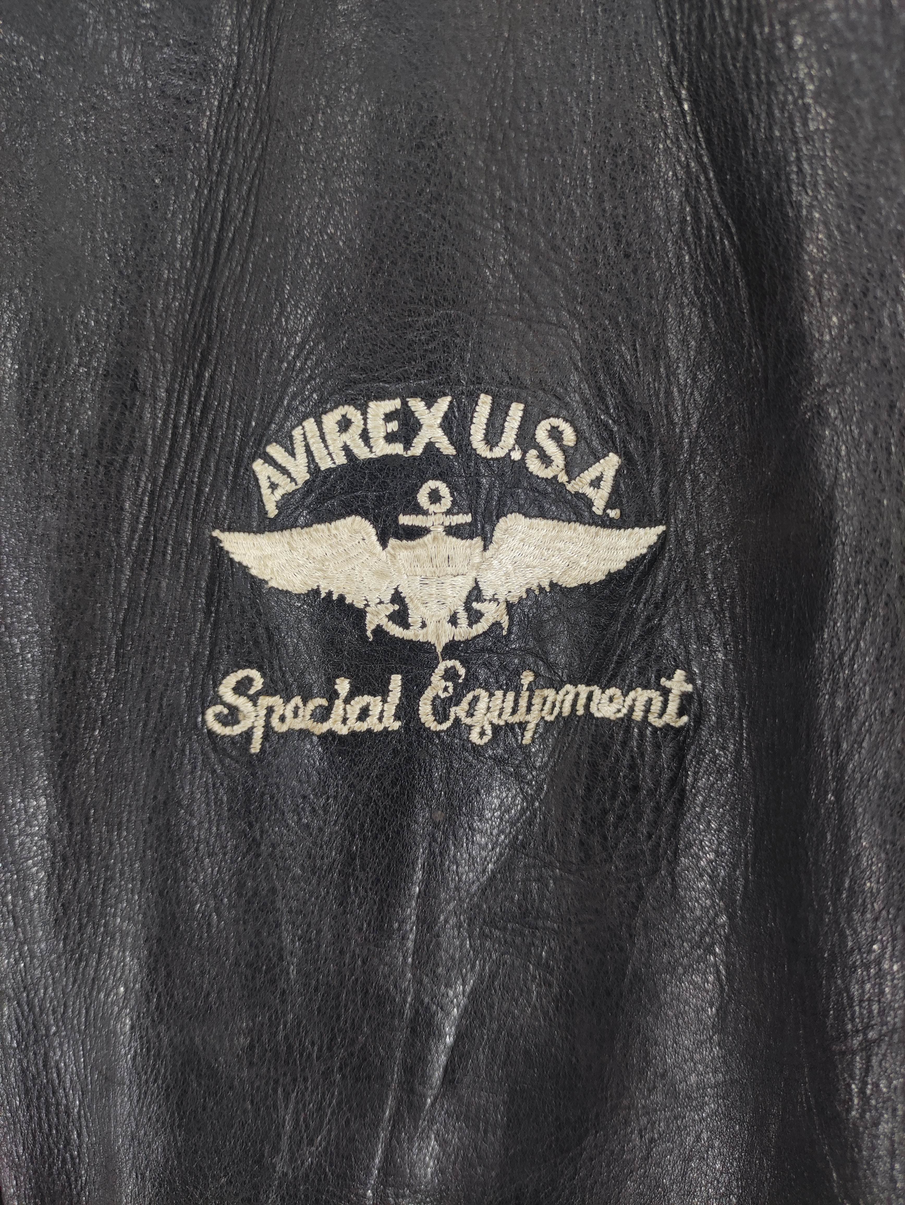 Vintage Avirex Varsity Leather Jacket Spell Out Zipper - 3