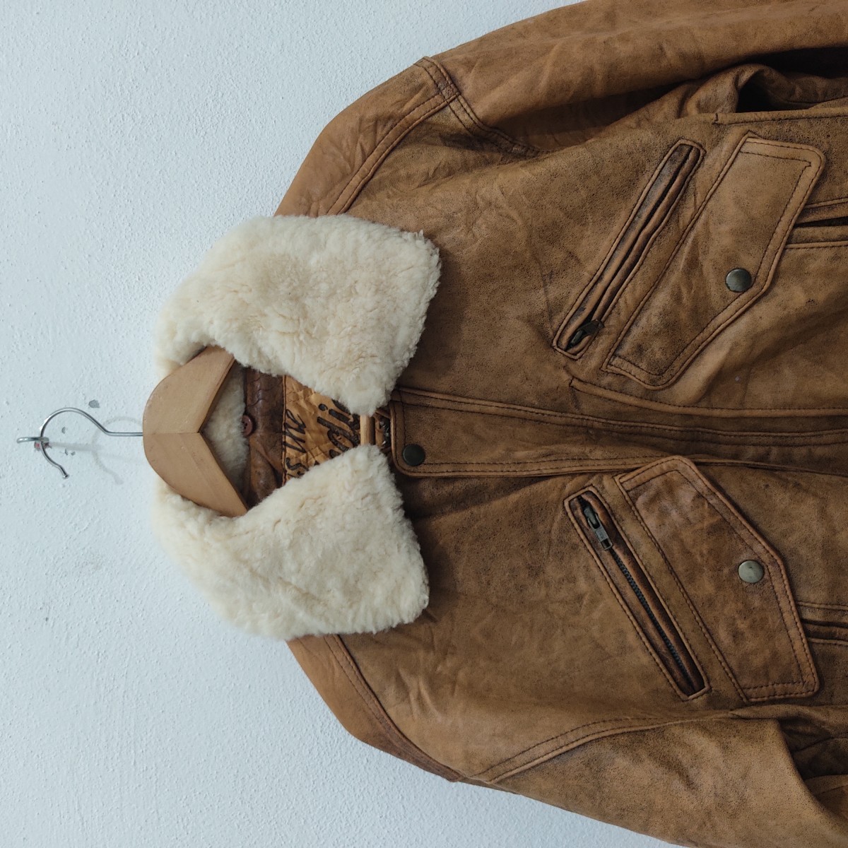 B 3 - B-3 Indian Motorcycle Sherpa Full Leather Vintage Jacket - 3