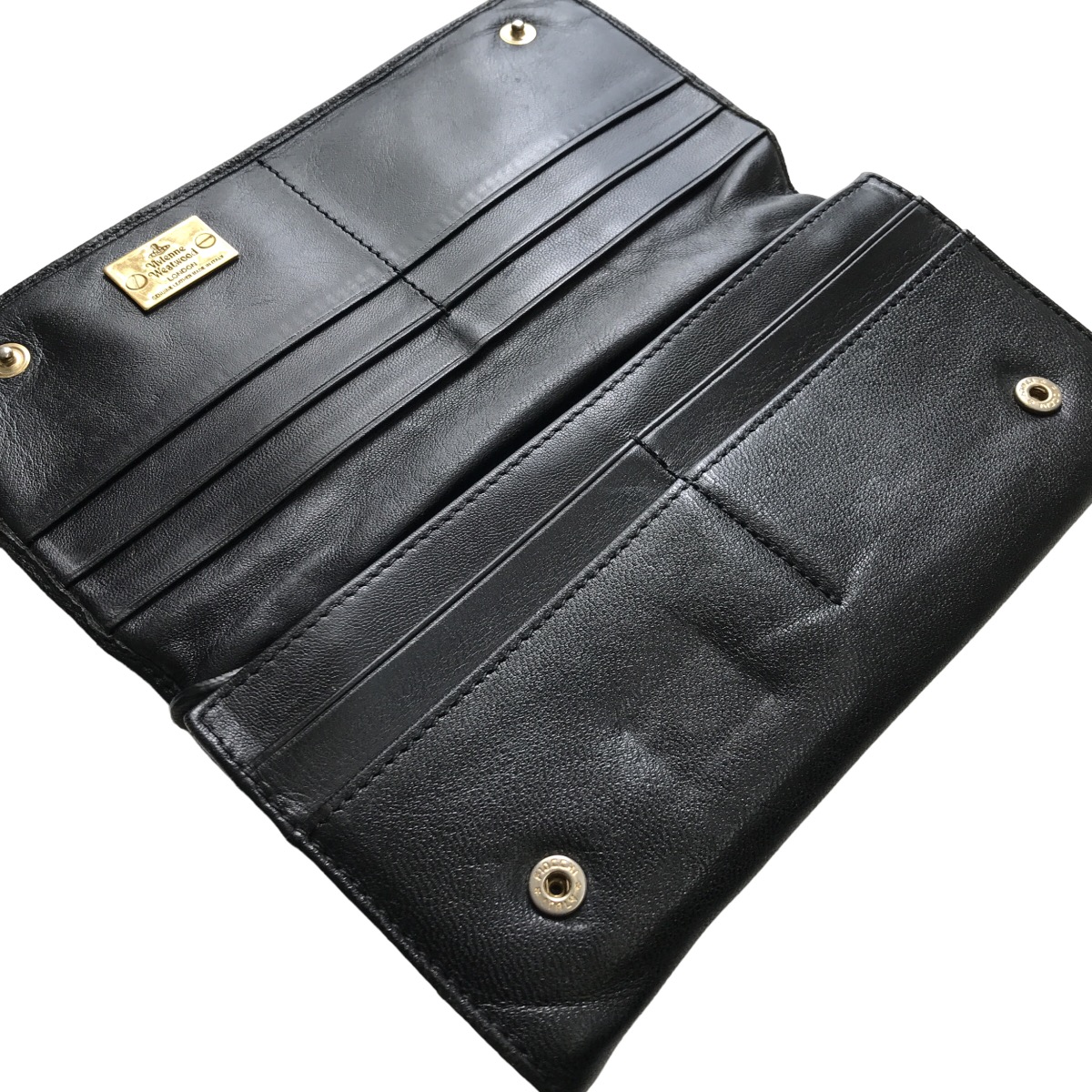 Vivienne Westwood Vintage Logo Genuine Leather Long Wallet - 6