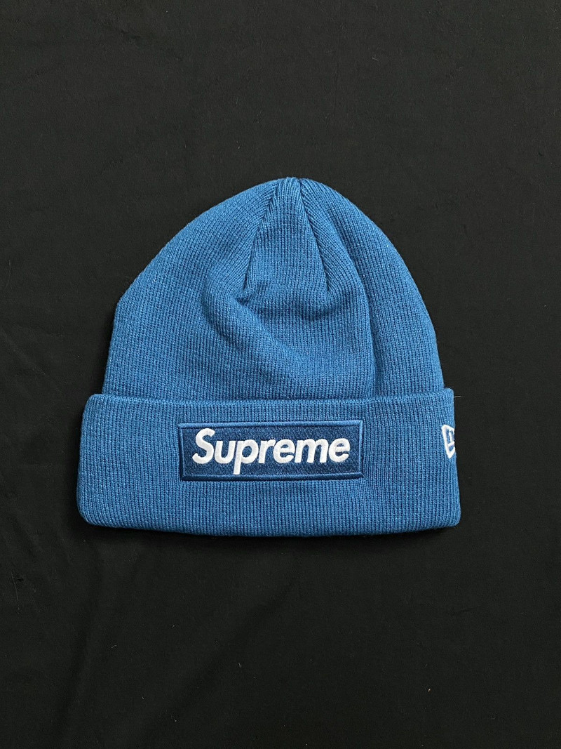 Deadstock Supreme New Era Box Logo Beanie Hats Blue OS - 1