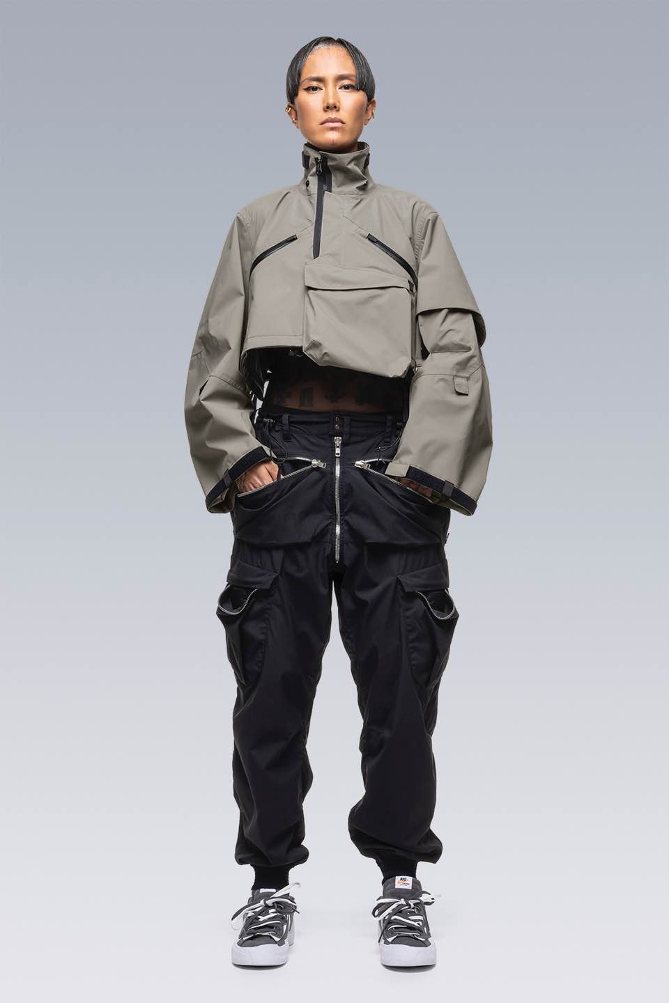 ACRONYM SAC-6011 Sacai x Acronym Crop Jacket Khaki/Alpha Green 