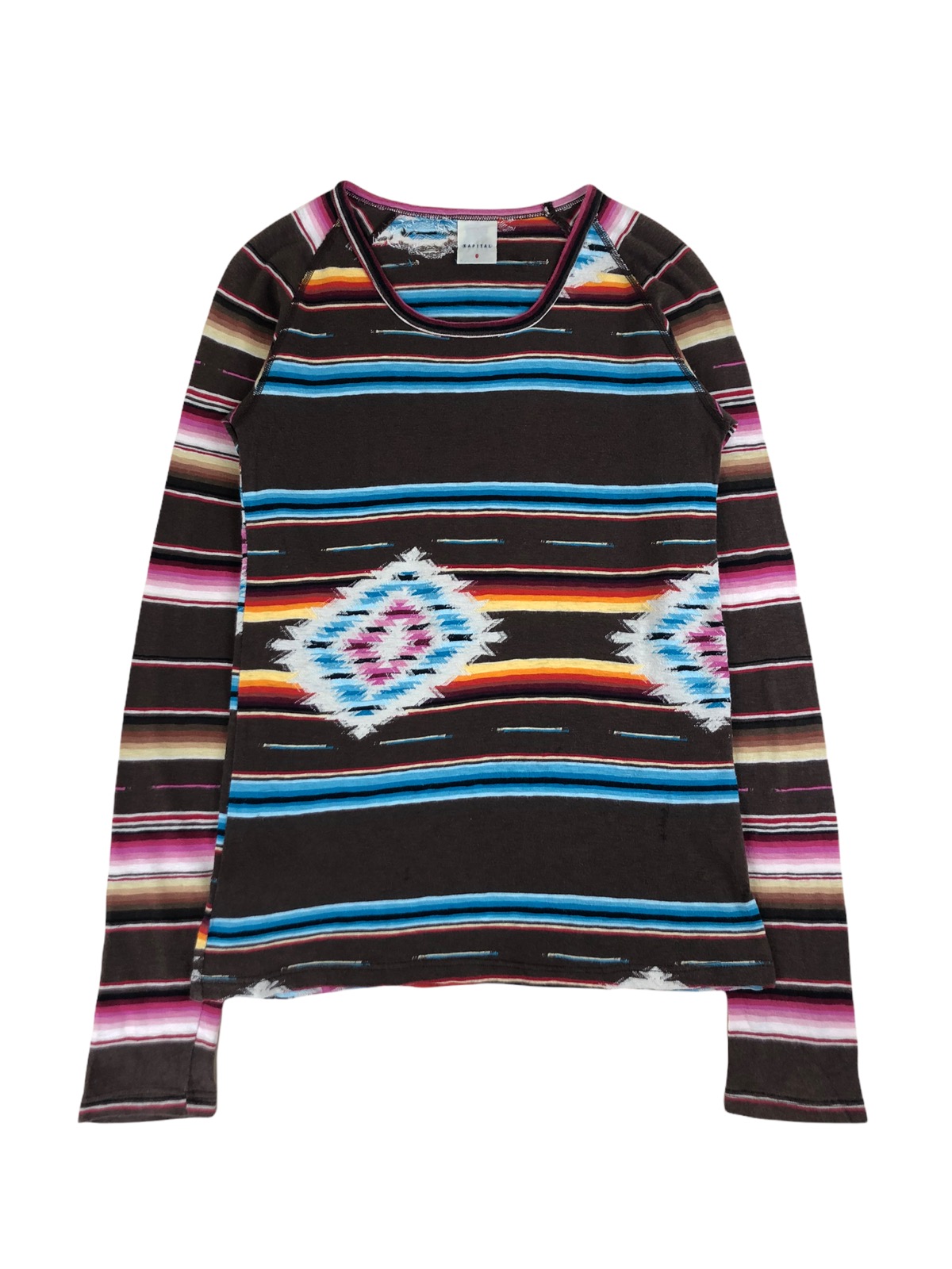 Vintage Kapital Aztec motif Cotton Knit Tshirt - 1