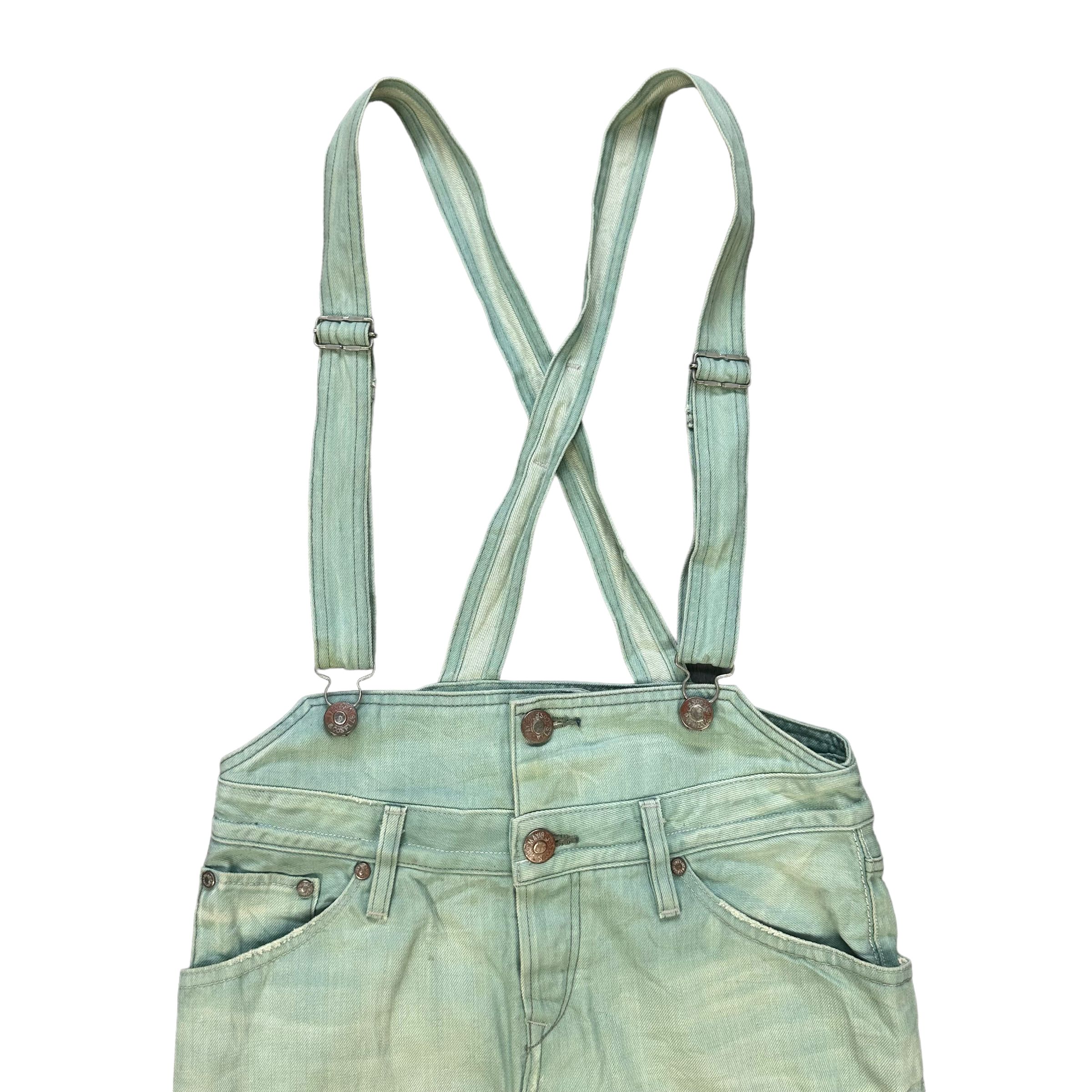LEVIS LADY STYLE OVERALL MINI SKIRT IN GREEN DENIM #8659-019 - 2