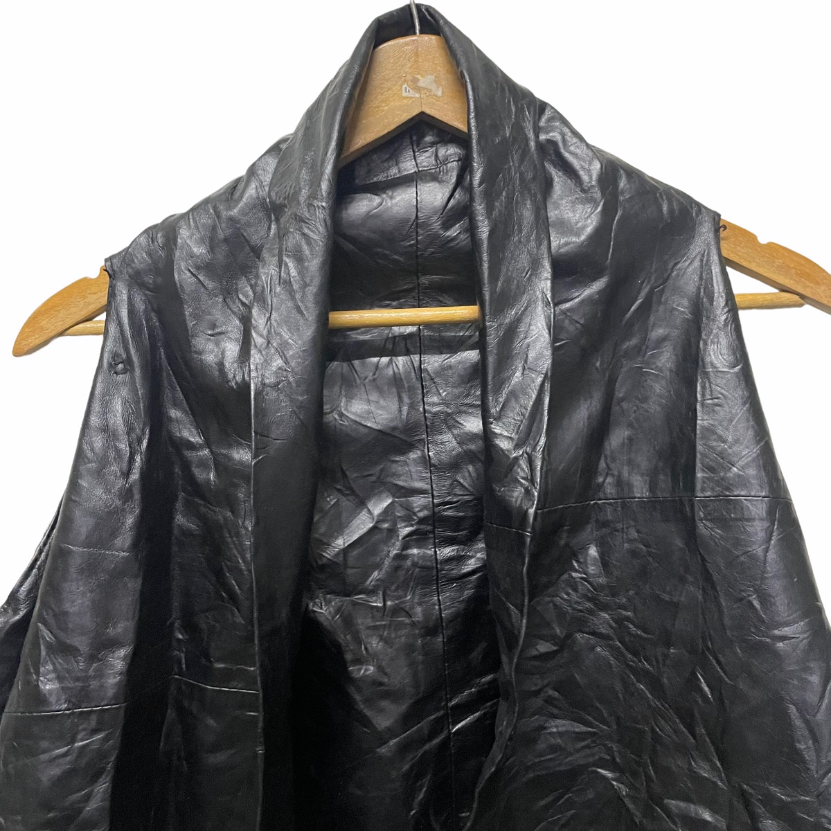 💥 Ann Demeulemeester Archive Cuir Leather Vest - 5