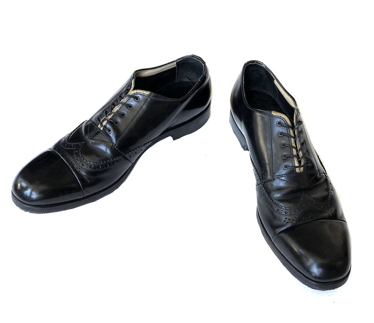 Prada Deconstructed Leather Brogue Shoes Toe Cap - 4