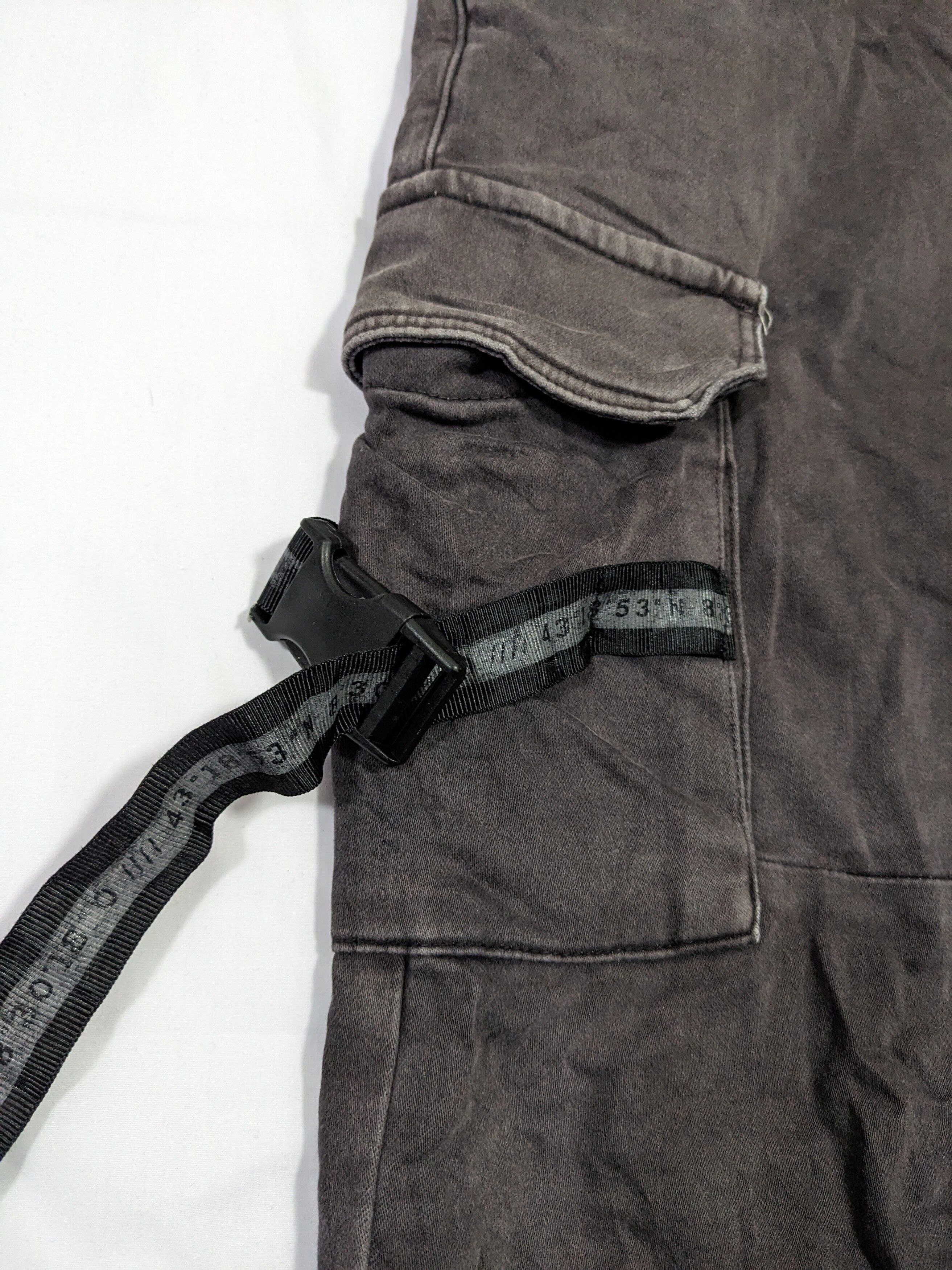 ZARA Black Faded Cargo Sweatpants Tactical Bondage - 4