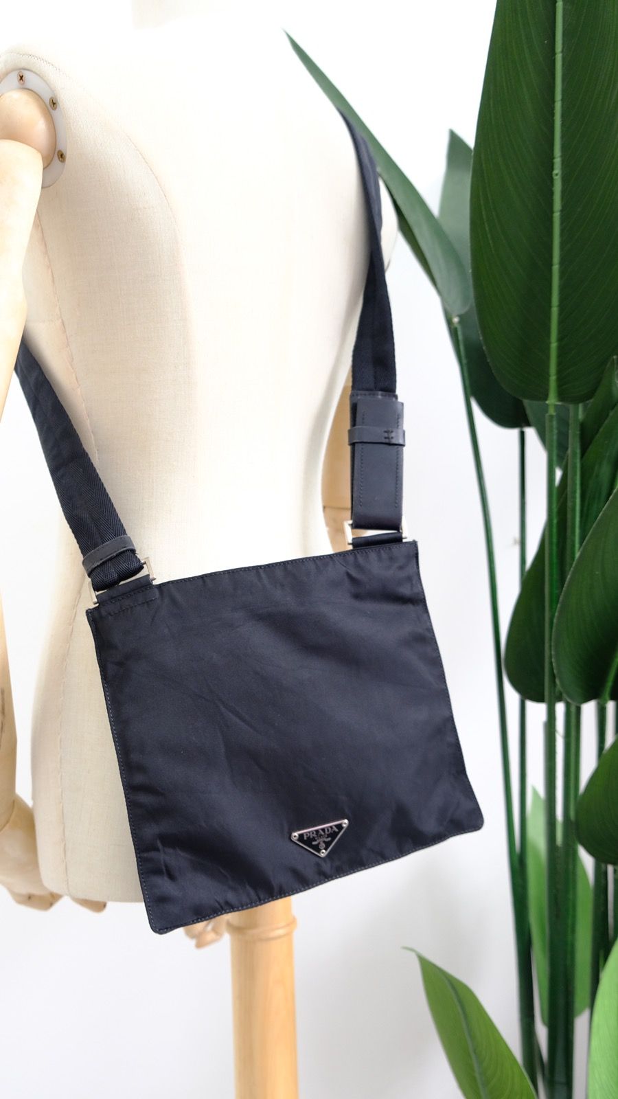 Authentic vintage Prada Small Crossbody Black Nylon Bag - 1