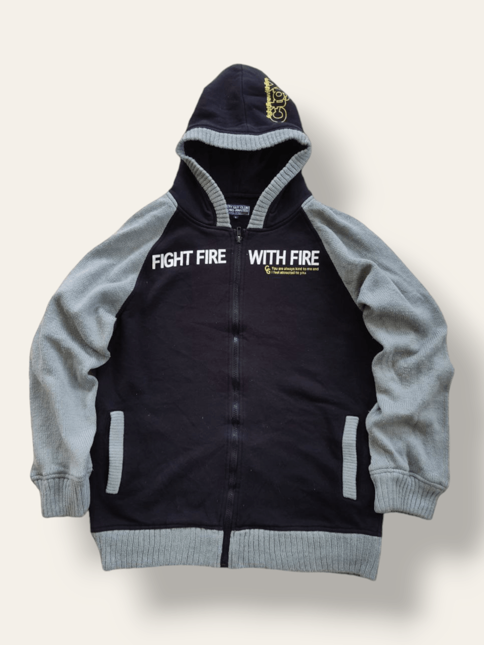 Archival Clothing - CTGY Fight Fire With Fire Varsity Knitted Zipper Hoodie - 1
