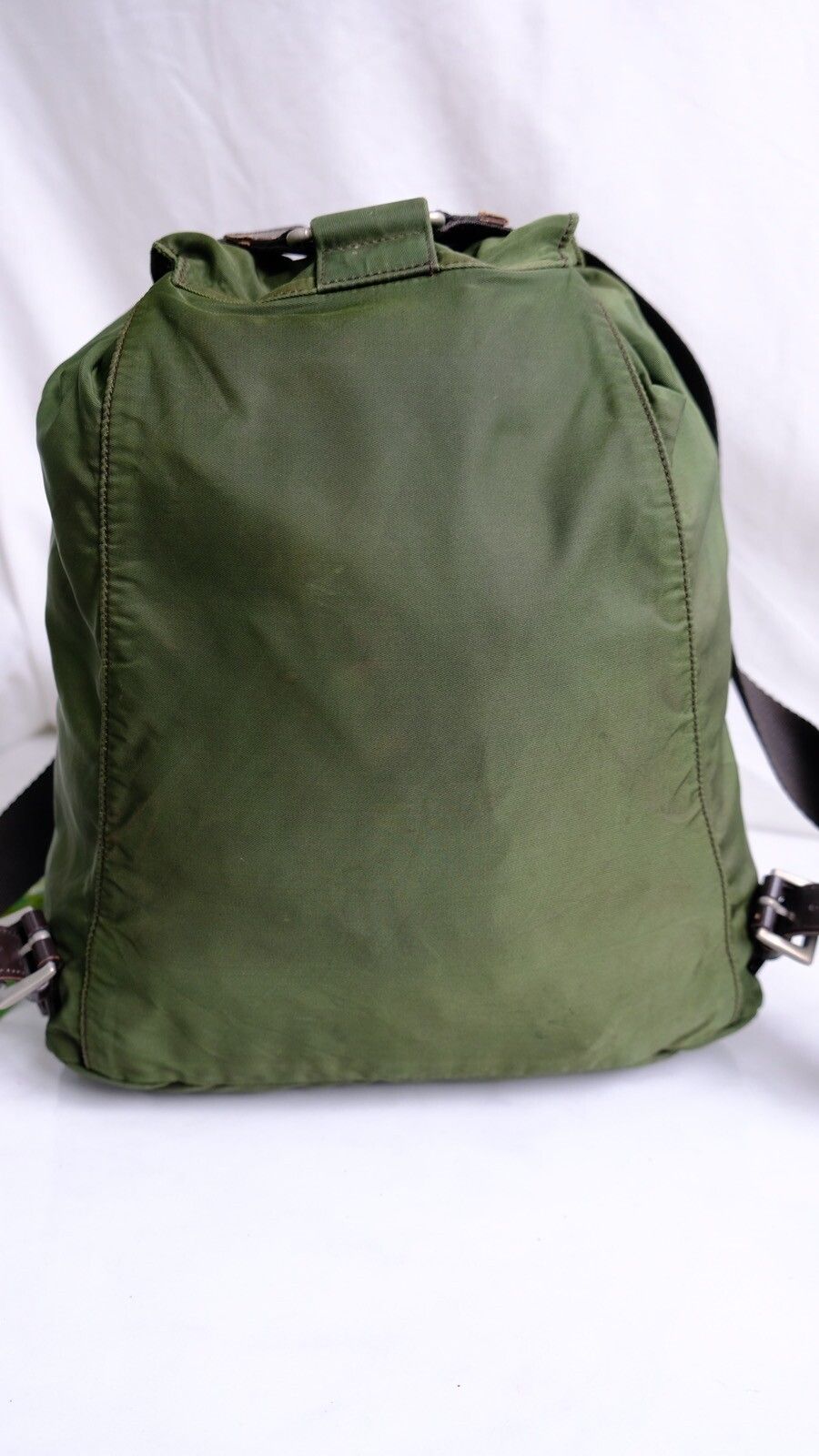 Authentic vintage Prada green army nylon backpack - 4