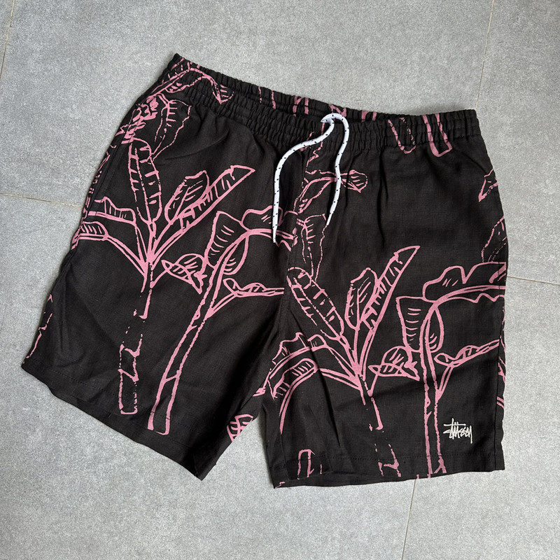 STUSSY LINEN BEACH SHORTS - 34 - 1