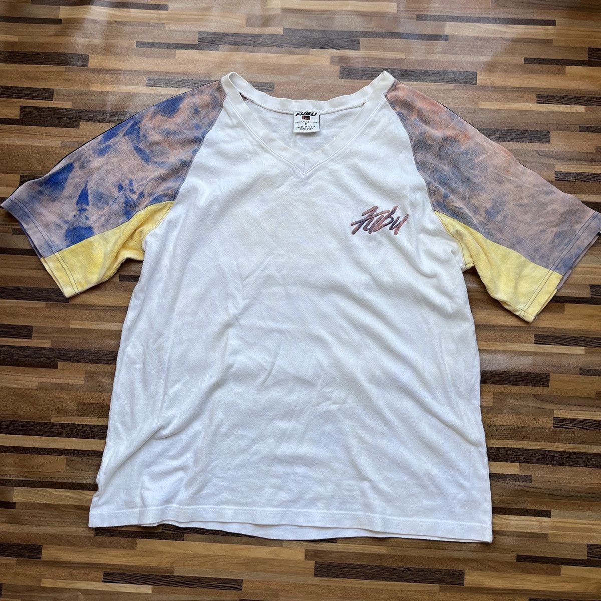 Vintage 1985 Fubu Collection Bleach Wash TShirt Made In USA - 13