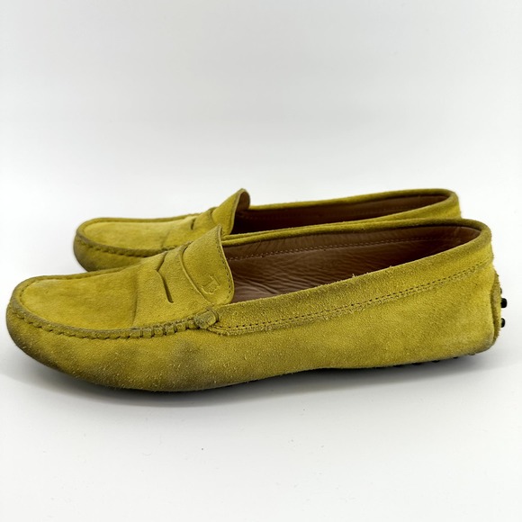 Tod's Gommino Bubble Suede Loafers Slip On Casual Comfort Yellow EU 38.5 US 8 - 4