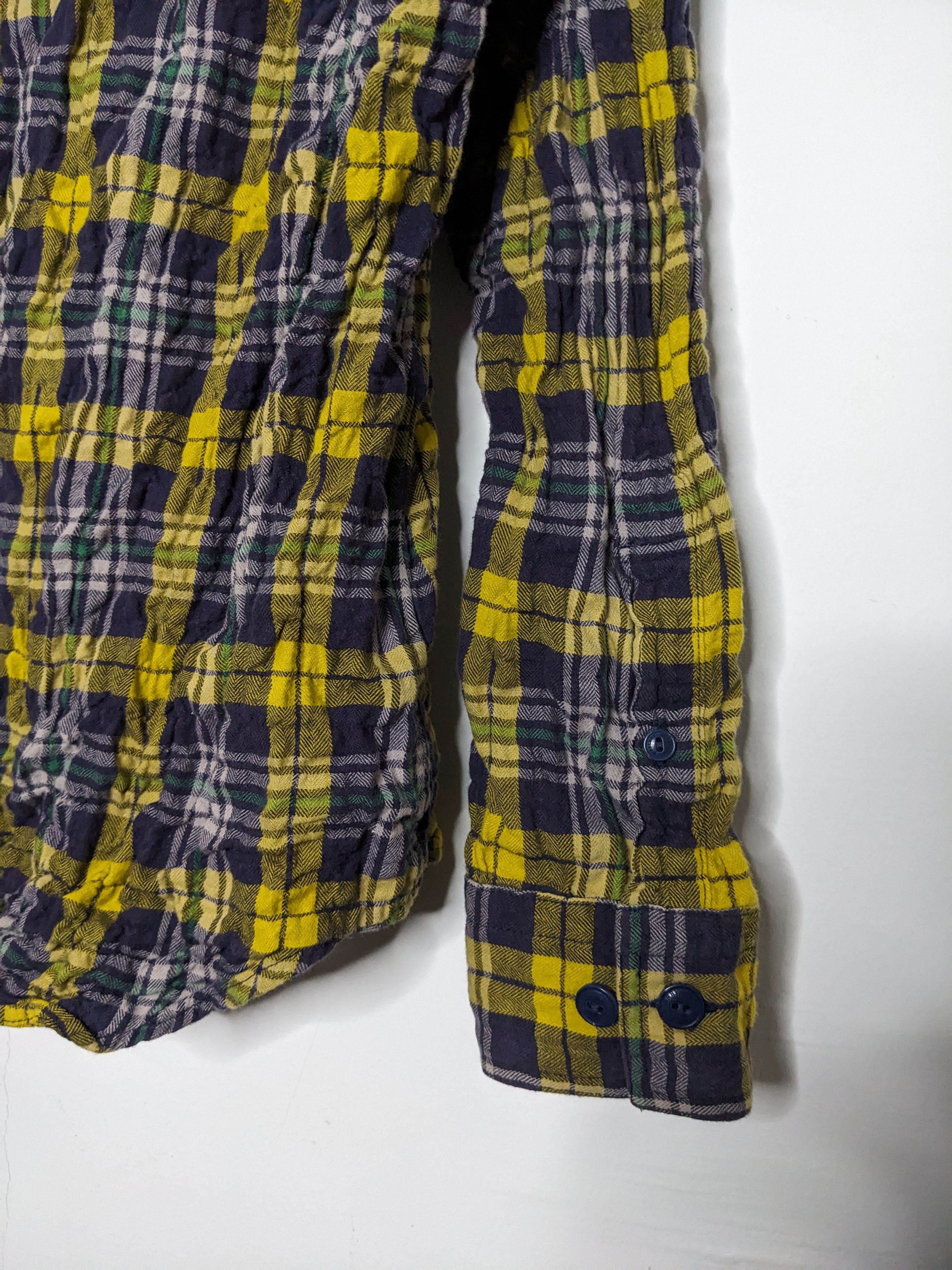 Burberry London Wrinkle Style Checked Plaid Flannel Shirt - 6