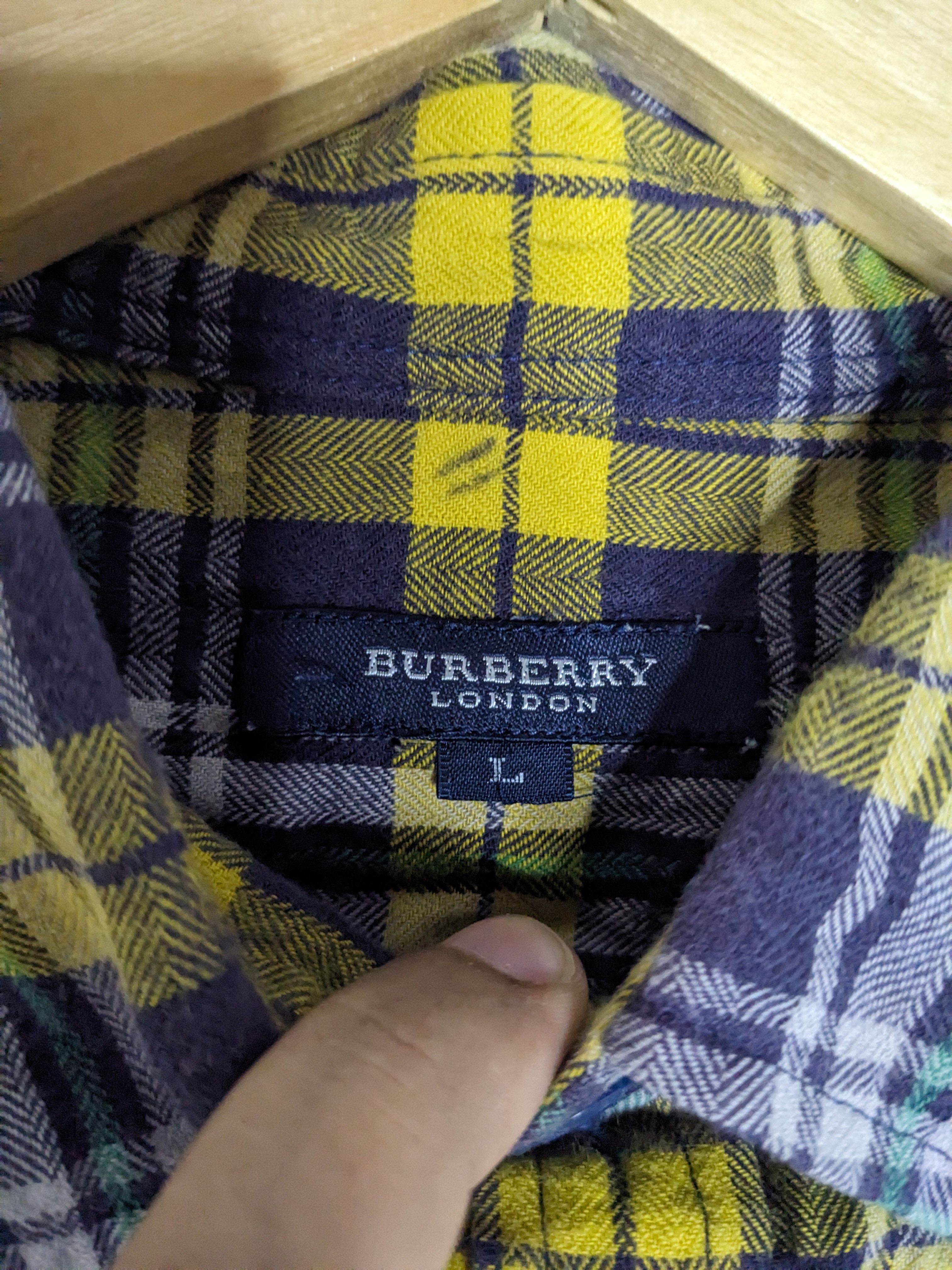 Burberry London Wrinkle Style Checked Plaid Flannel Shirt - 7