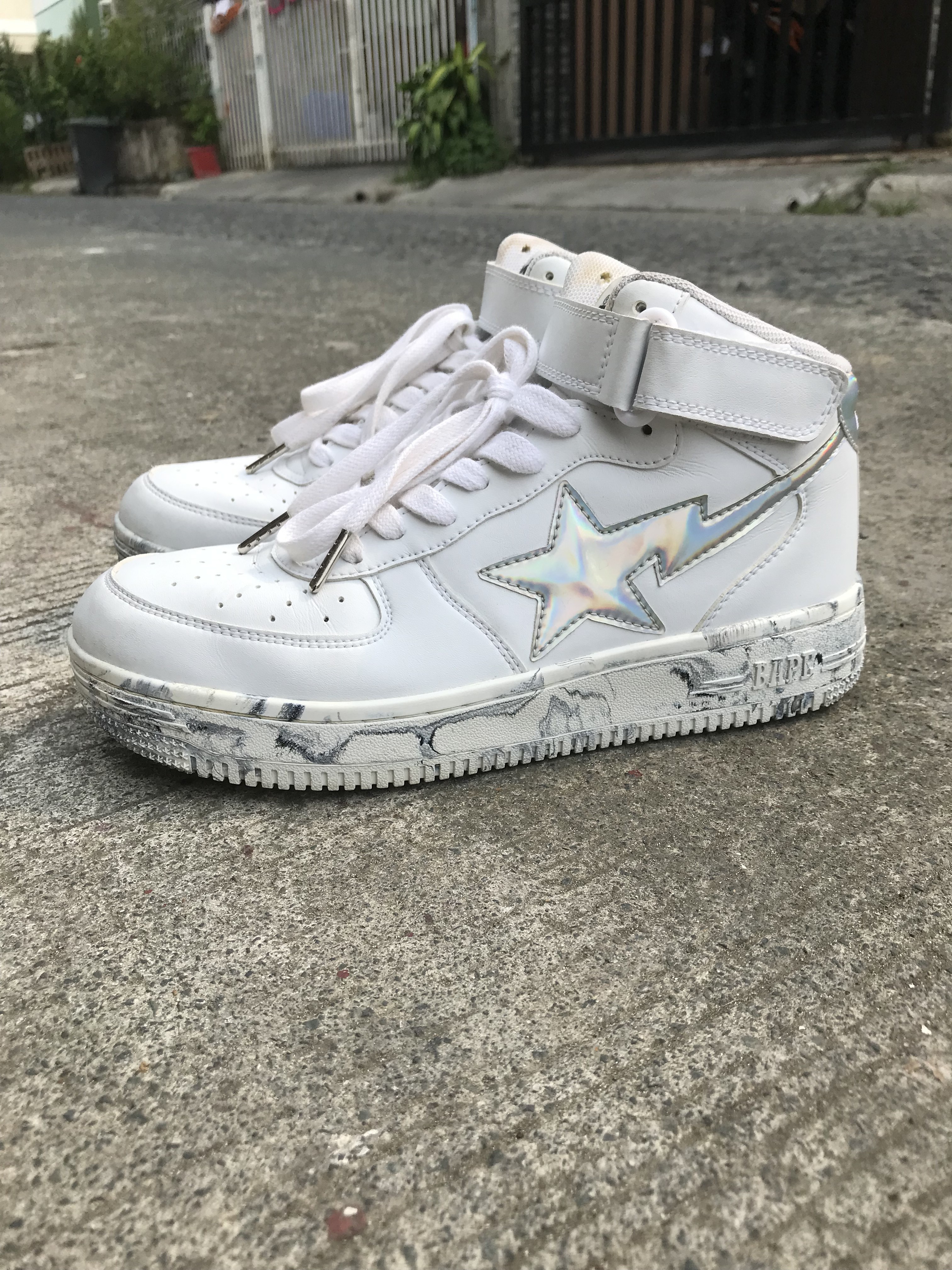 Bapesta Mid White Marble - 1