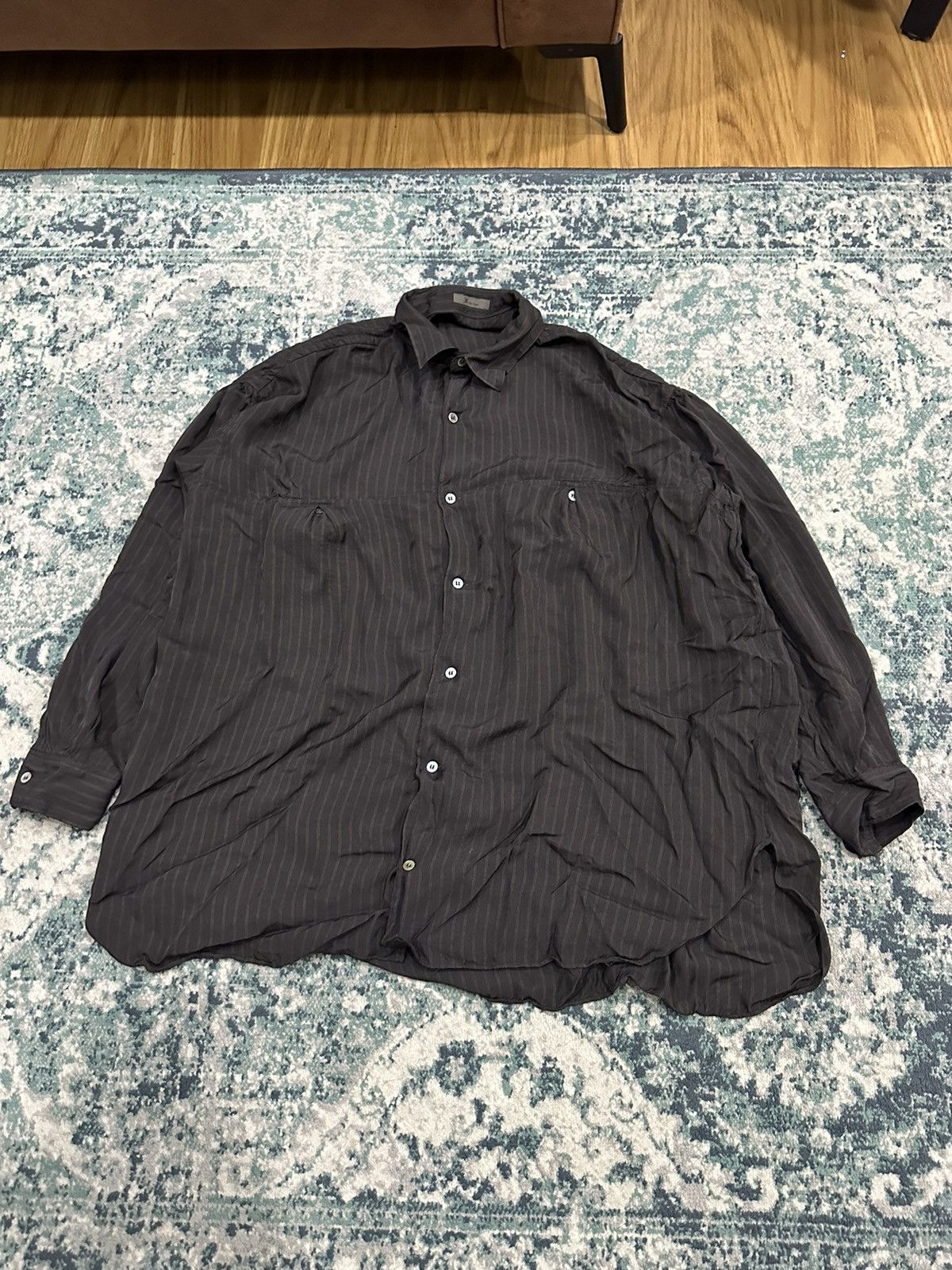 1990 - Y’s For Men Double Pocket Striped Rayon Shirt - 8