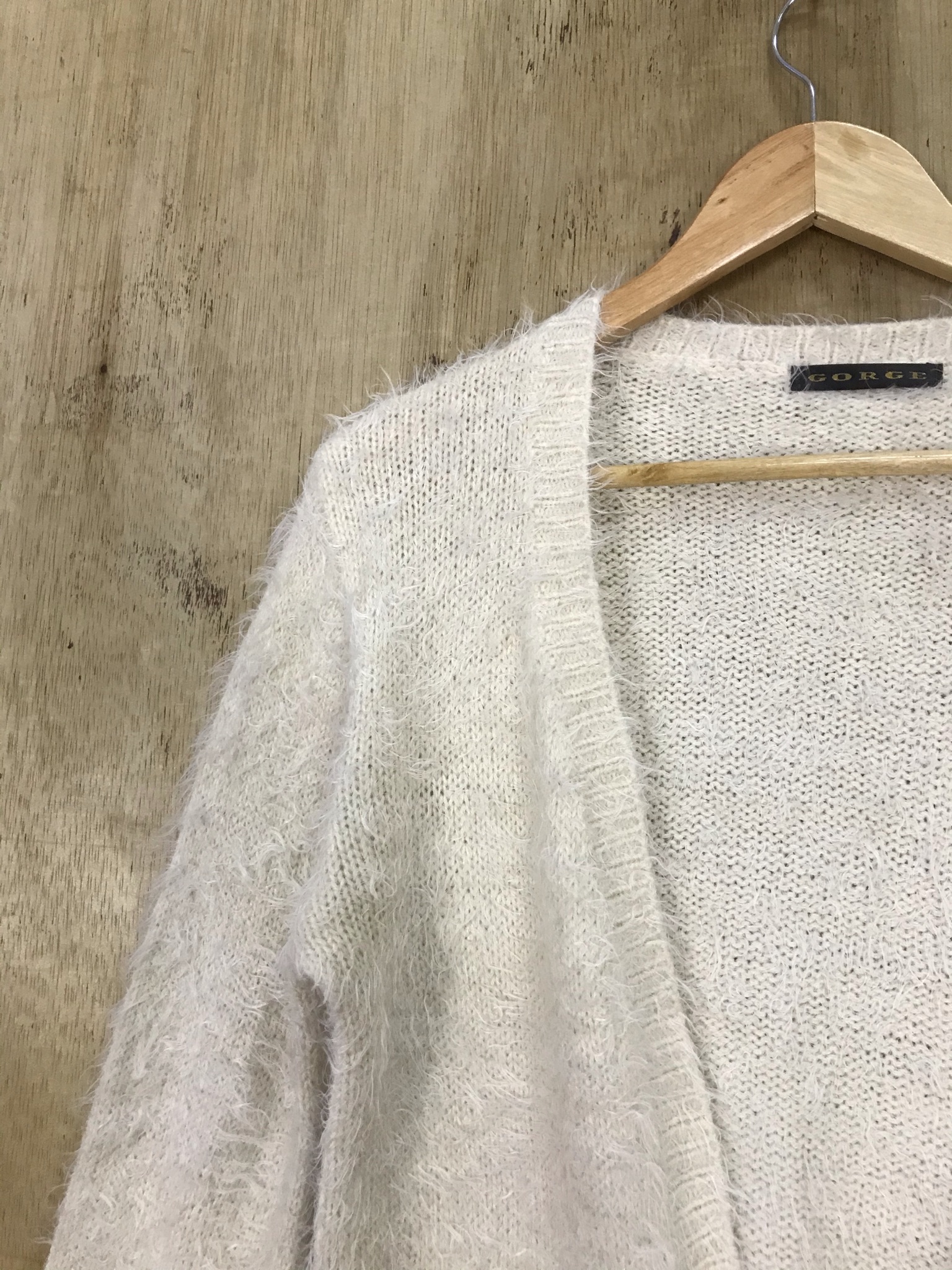 Homespun Knitwear - Japanese Brand Mohair Soft Fur Open Knit Cardigan - 6