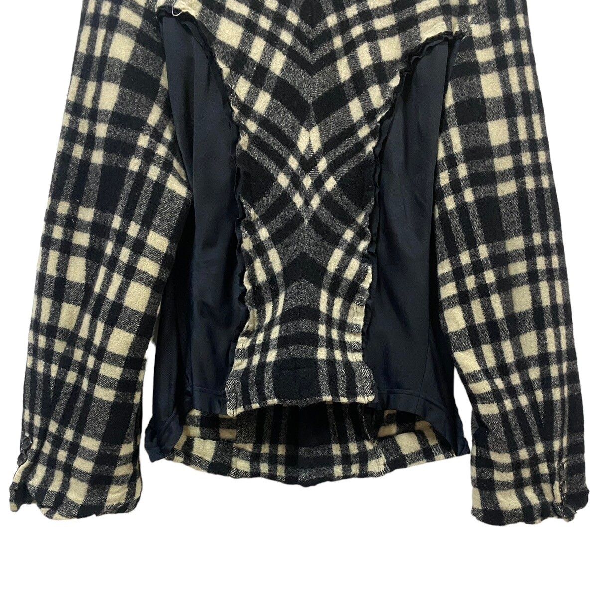 AD2007🔥Comme Des Garçons Plaid Wool Hybrid Jacket - 12