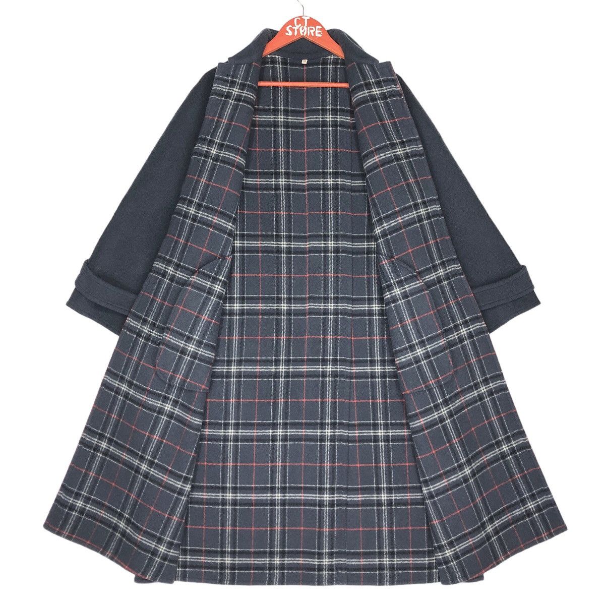 Designer - Fouks Paris Checkered Wool Trench Coat - 1