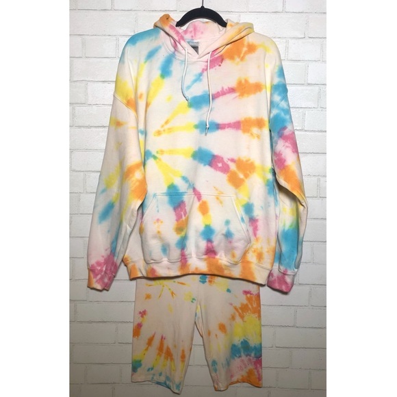 Sorbet Tie Dye Hoodie + Bike Short Matching Set - 5