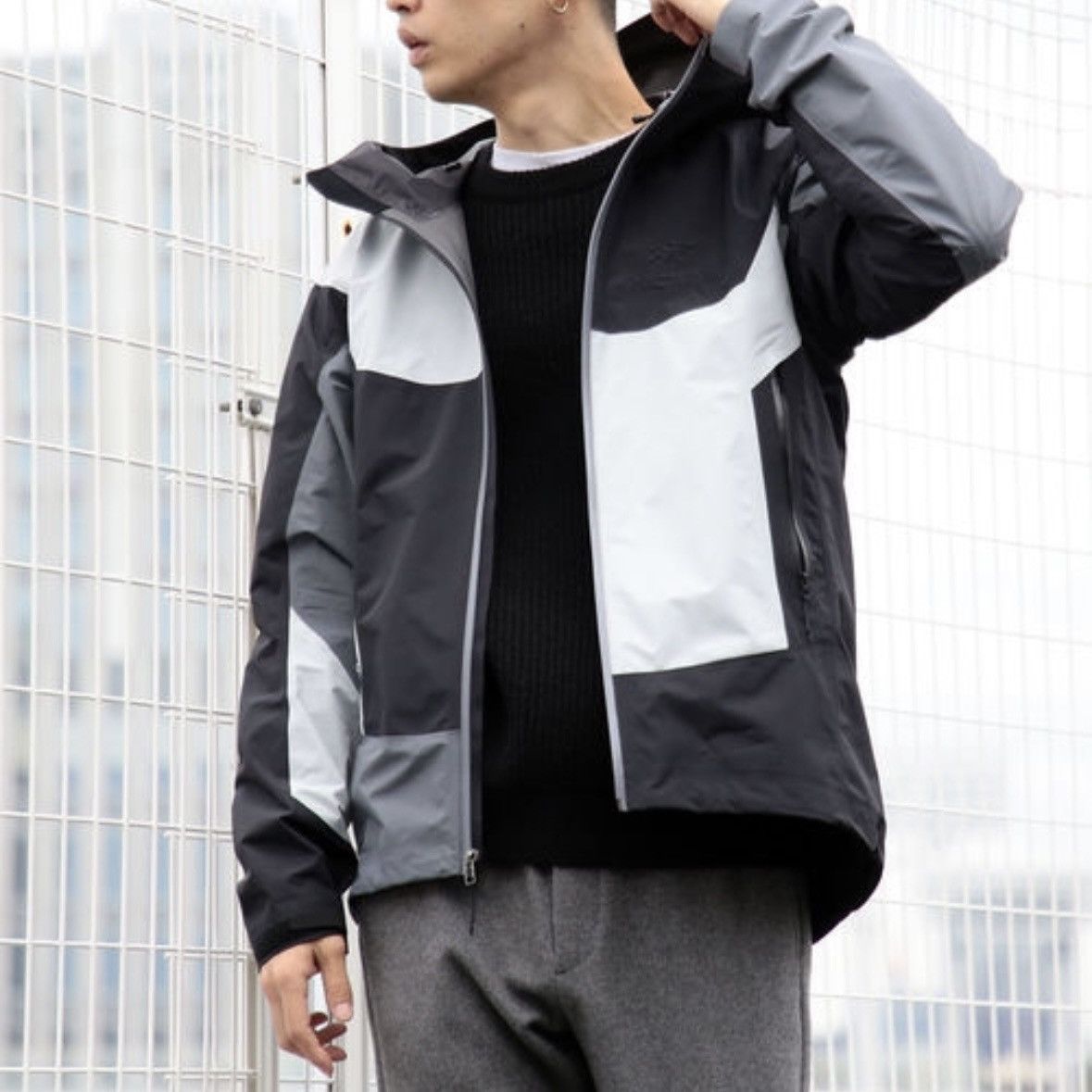 AW18 Beta SL jacket black grey white patchwork goretex japan - 7