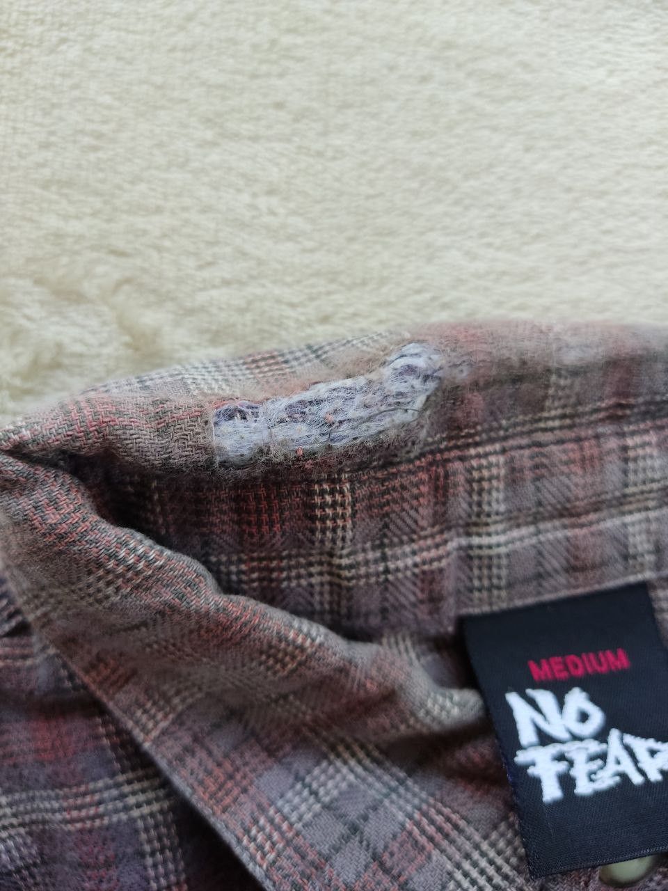 Vintage 90s No Fear Made in USA Old Skool Plaid Shirt - 7