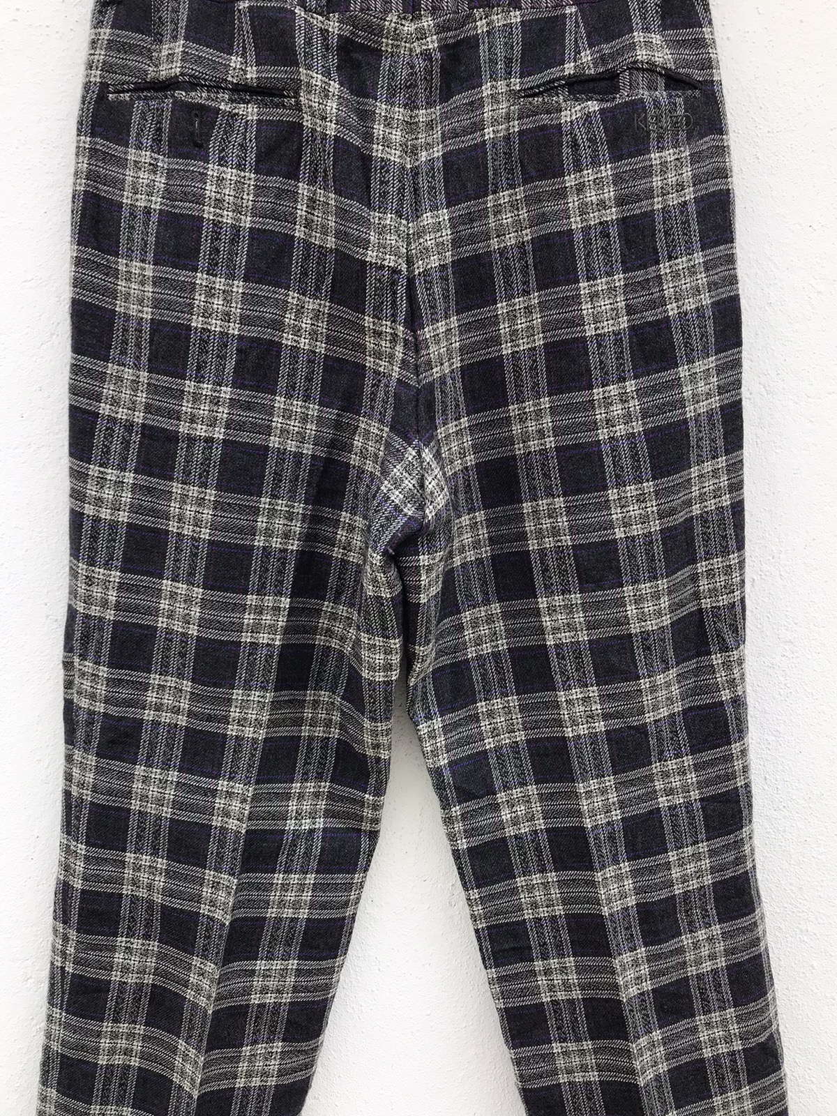 VINTAGE KENZO GOLF Checked Plaid Baggy Wool Trousers - 8