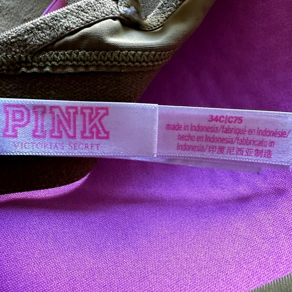 PINK Victoria's Secret Wear Everywhere Wireless Push Up Bra Comfort Green 34C - 3