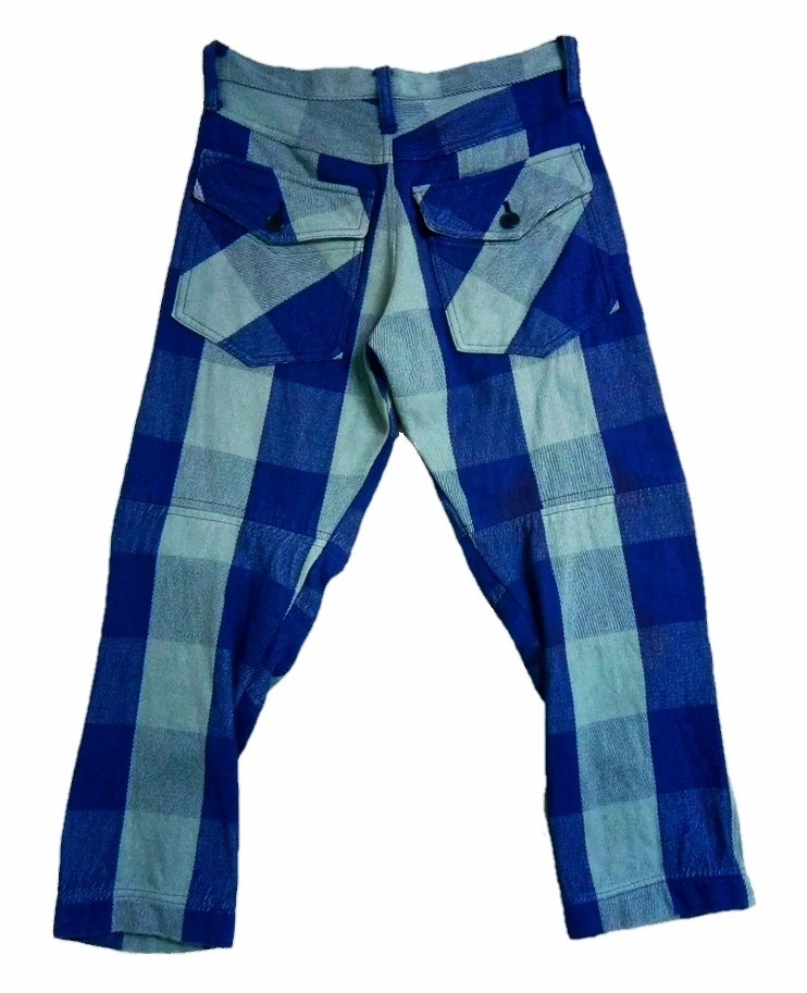 Japanese Brand - Milkboy cropped denim check plaid split pants Japan - 2