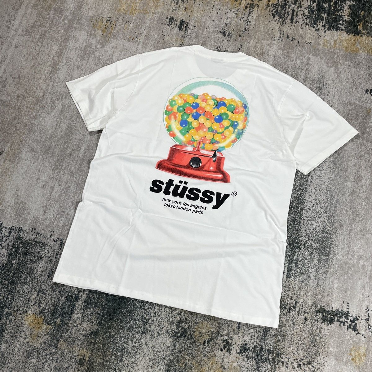 OG Stussy Gumball Logo Tee White // L - 2