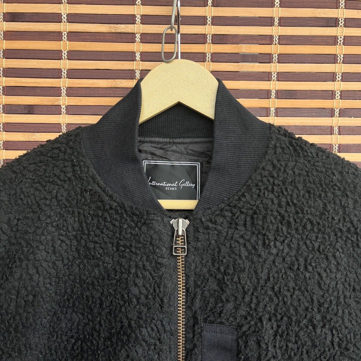 Vintage - Beams International Gallery Fleece Sweater Wool Bomber Style - 4