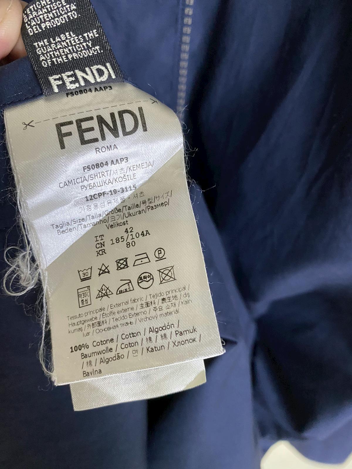 FENDI Poplin Shirt Logo Embroidered - 11
