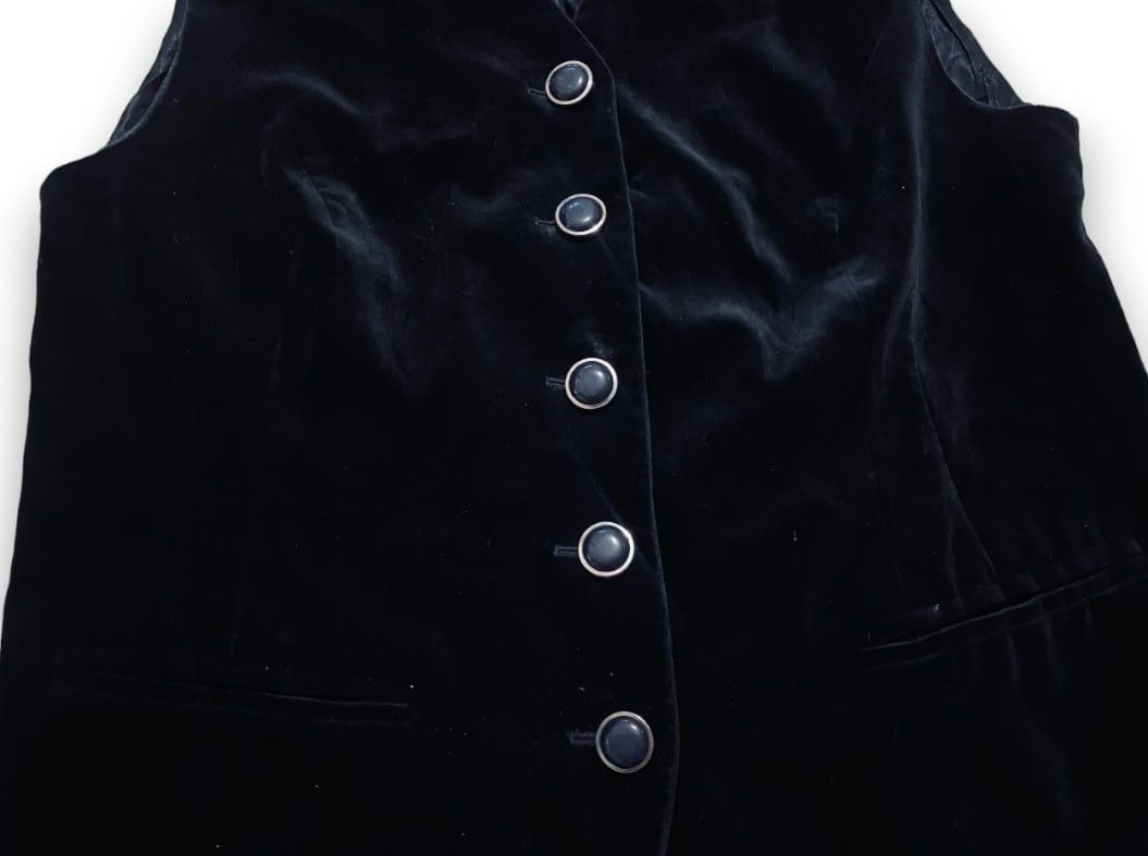 Givenchy En Plus Paris Vintage Vest Viscous Velvet Size 44 - 3
