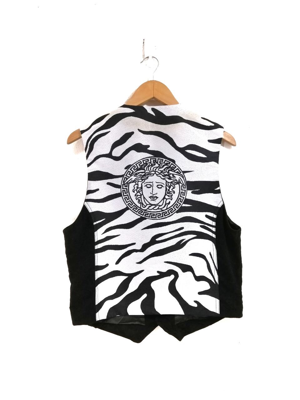 Versace Jean Couture Vest White Tiger Stripe Medusa Head - 1